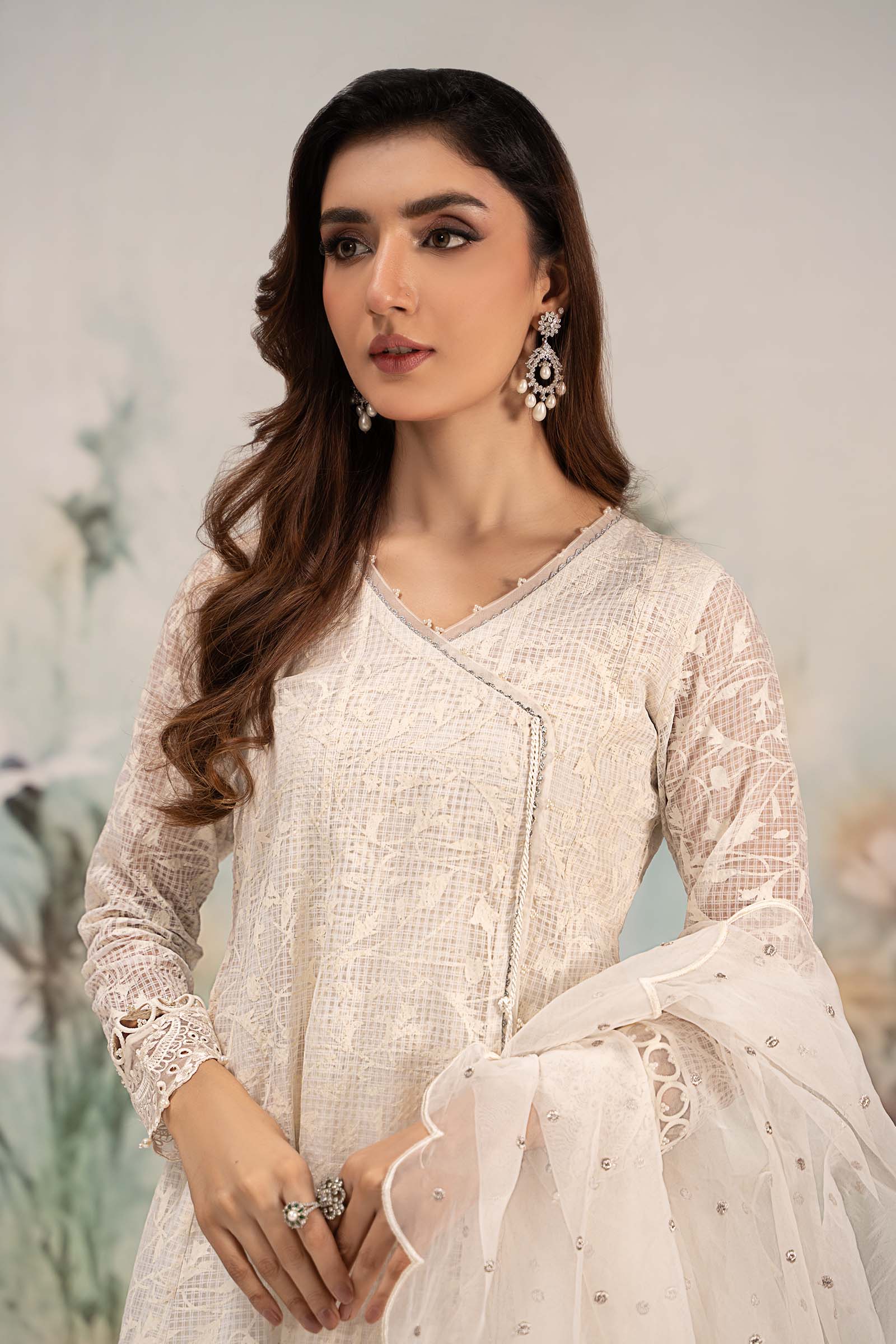 3 Piece Embroidered Organza Suit - Image 2