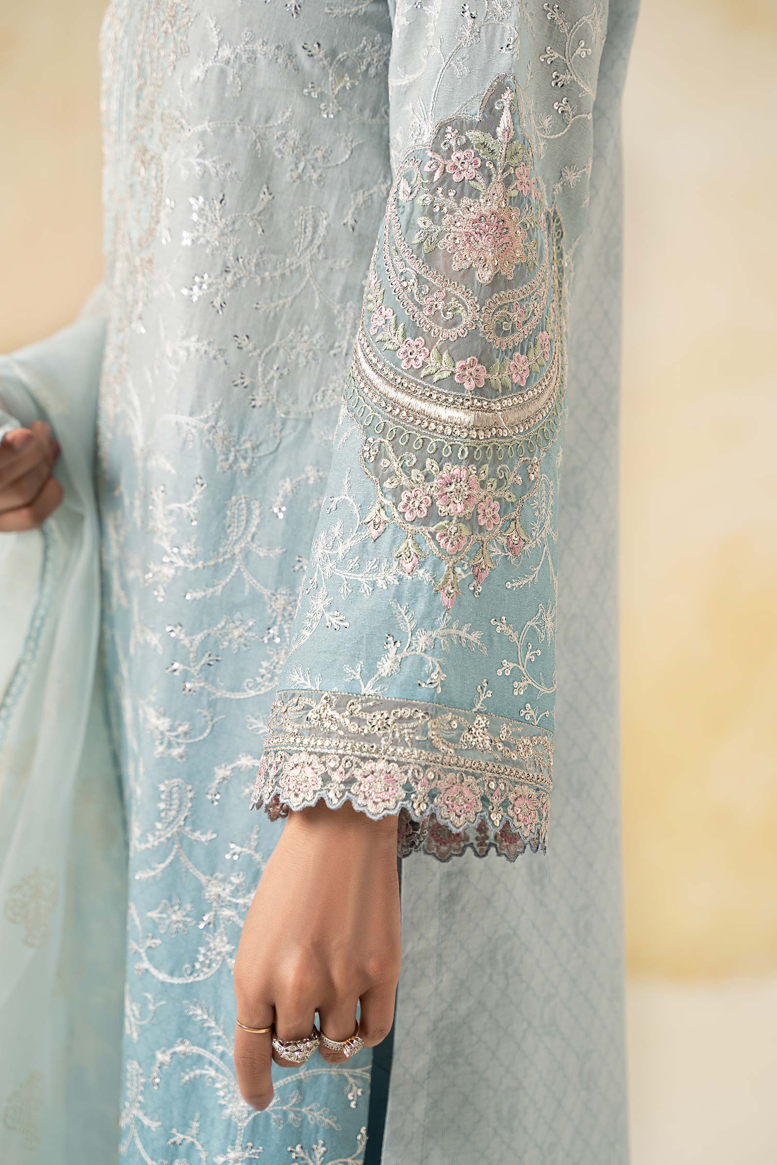 3 Piece Embroidered Self Jacquard Lawn Suit - Image 4