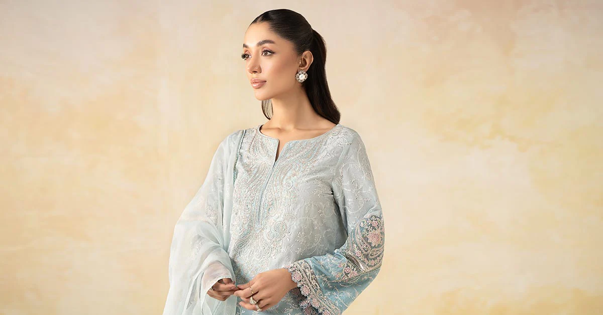 3 Piece Embroidered Self Jacquard Lawn Suit - Image 8