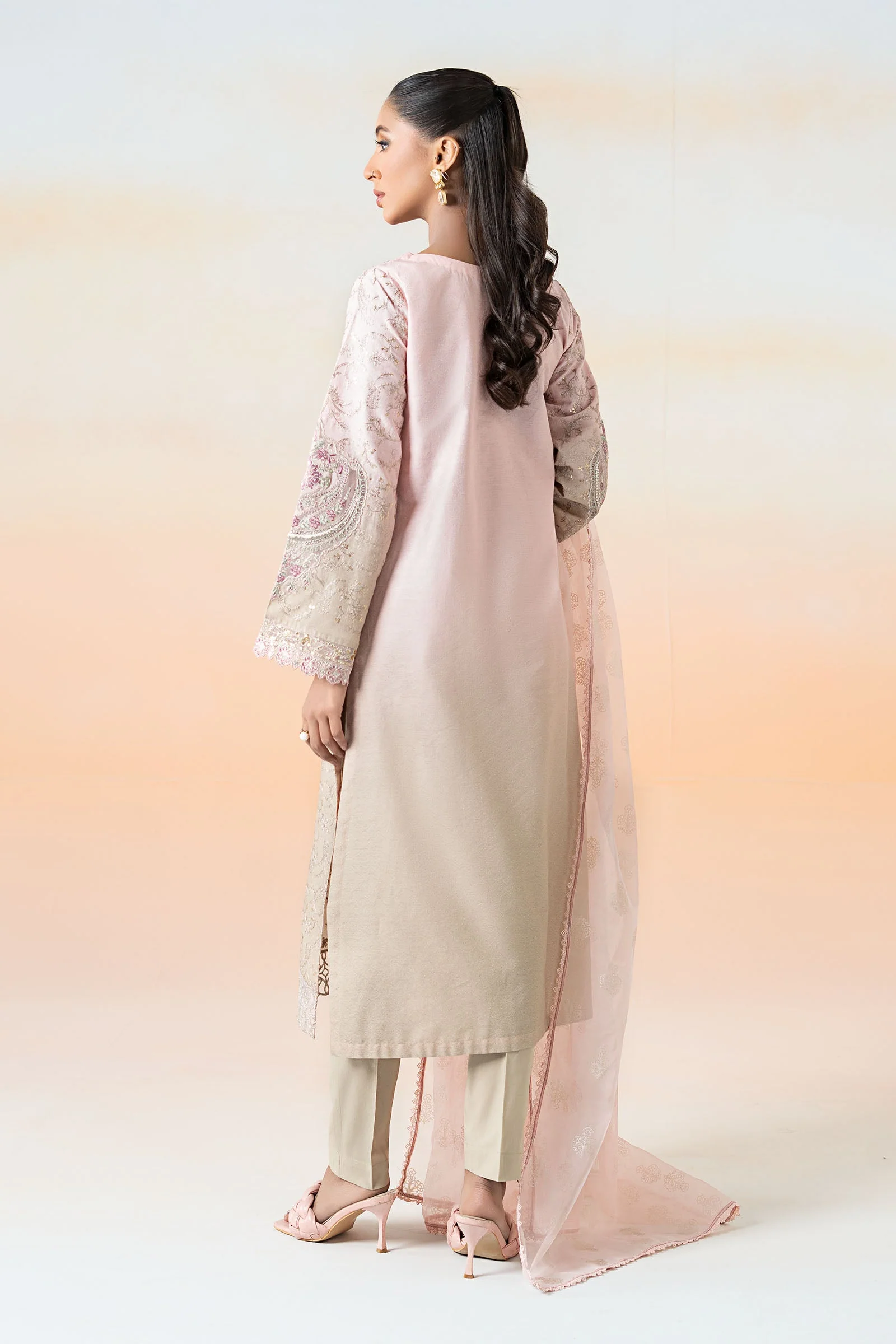 3 Piece Embroidered Self Jacquard Lawn Suit - Image 6