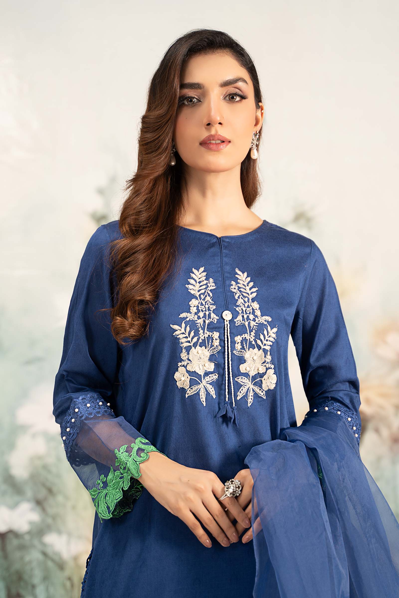 3 Piece Embroidered Self Jacquard Lawn Suit - Image 7