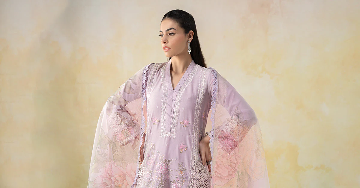 3 Piece Embroidered Dobby Lawn Suit - Image 13