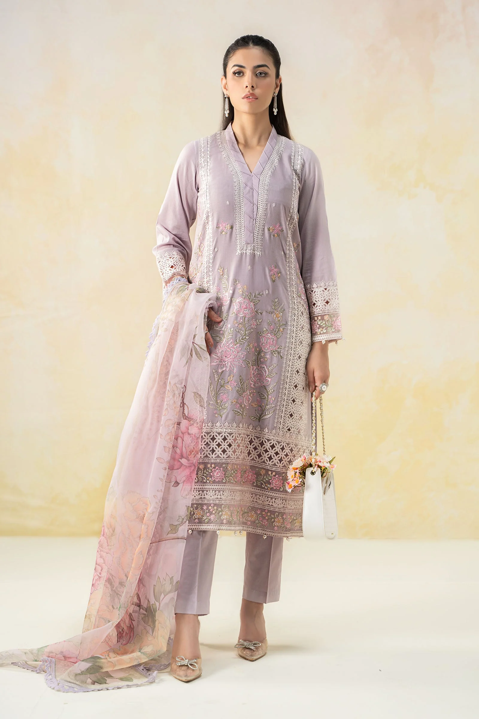 3 Piece Embroidered Dobby Lawn Suit - Image 6