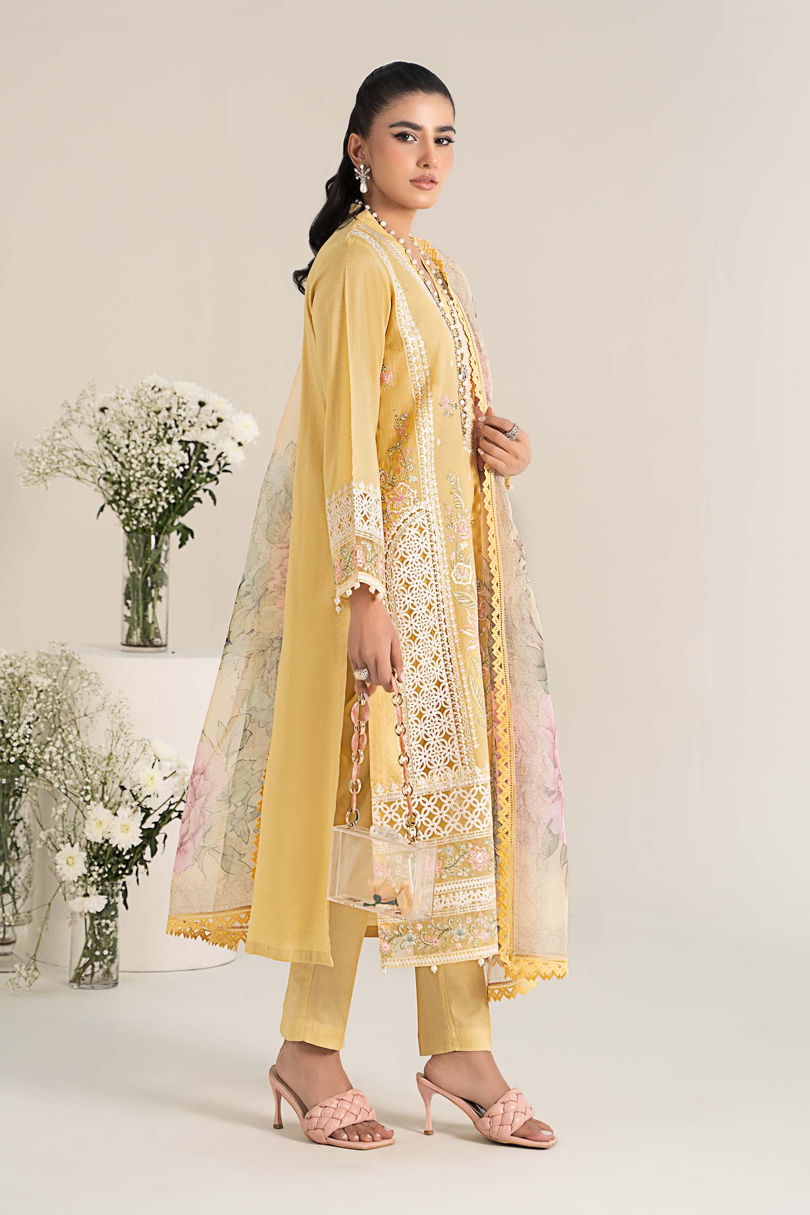 3 Piece Embroidered Dobby Lawn Suit - Image 5