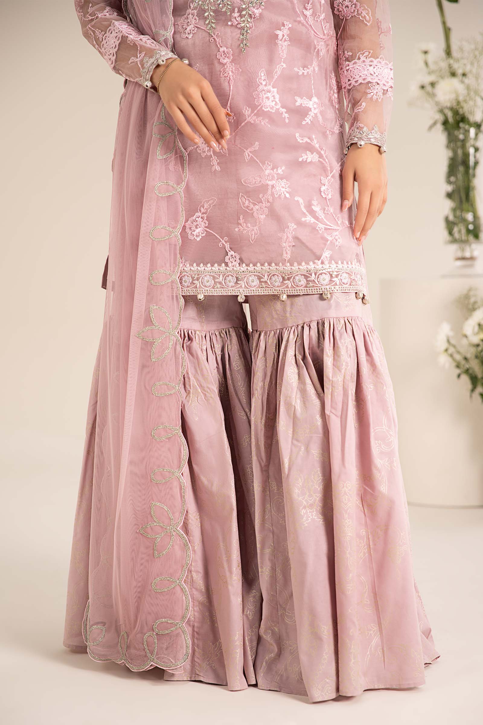 3 Piece Embroidered Cotton Silk Suit - Image 11
