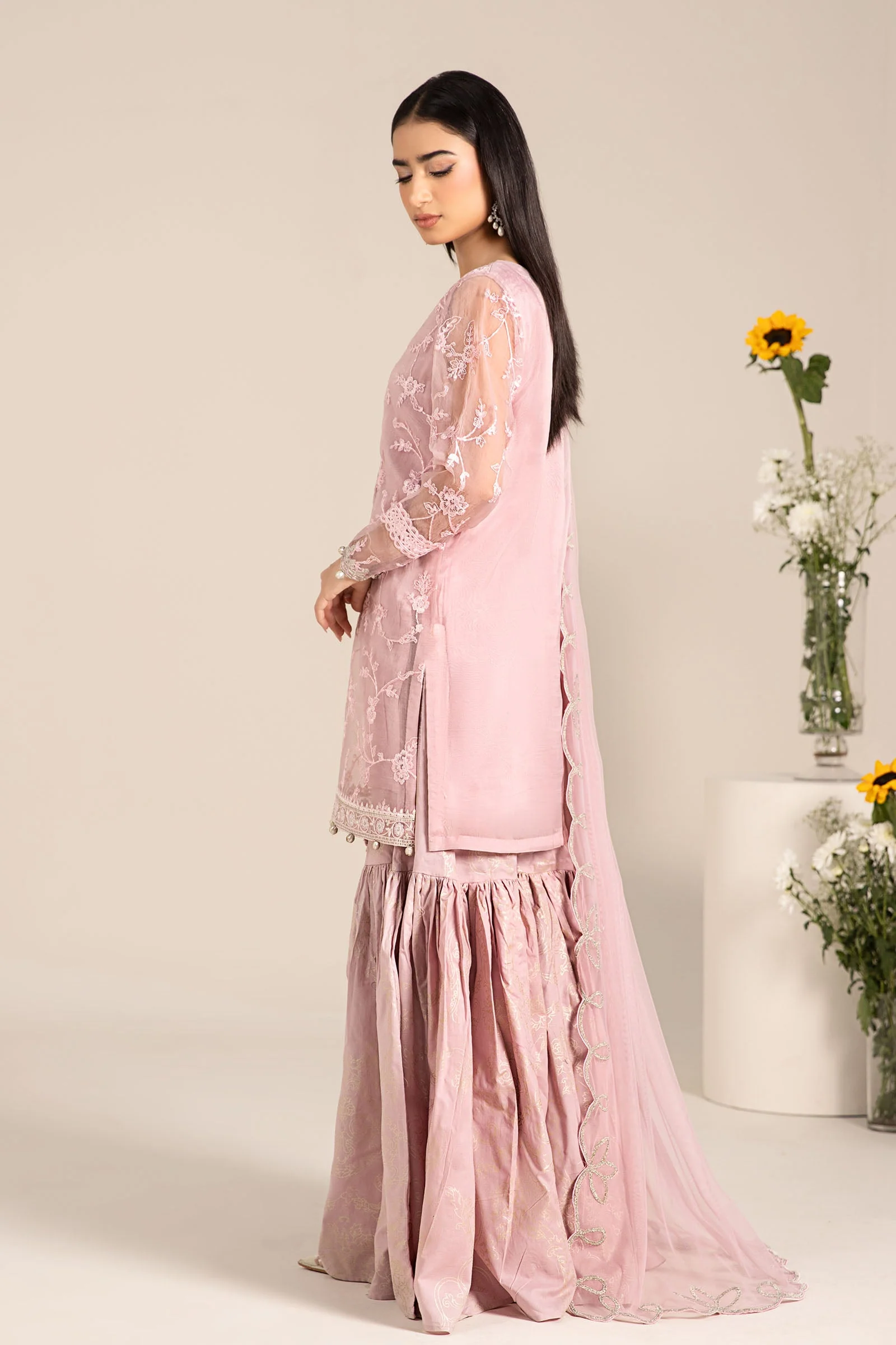 3 Piece Embroidered Cotton Silk Suit - Image 13