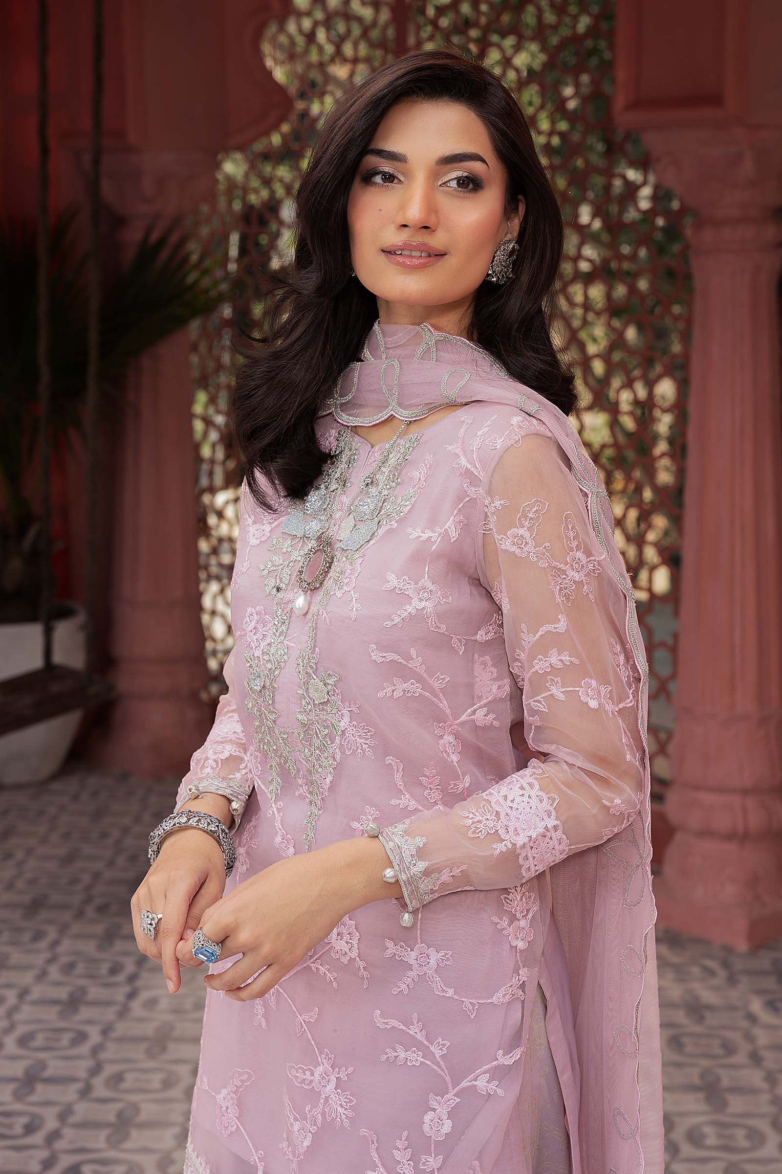 3 Piece Embroidered Cotton Silk Suit - Image 2