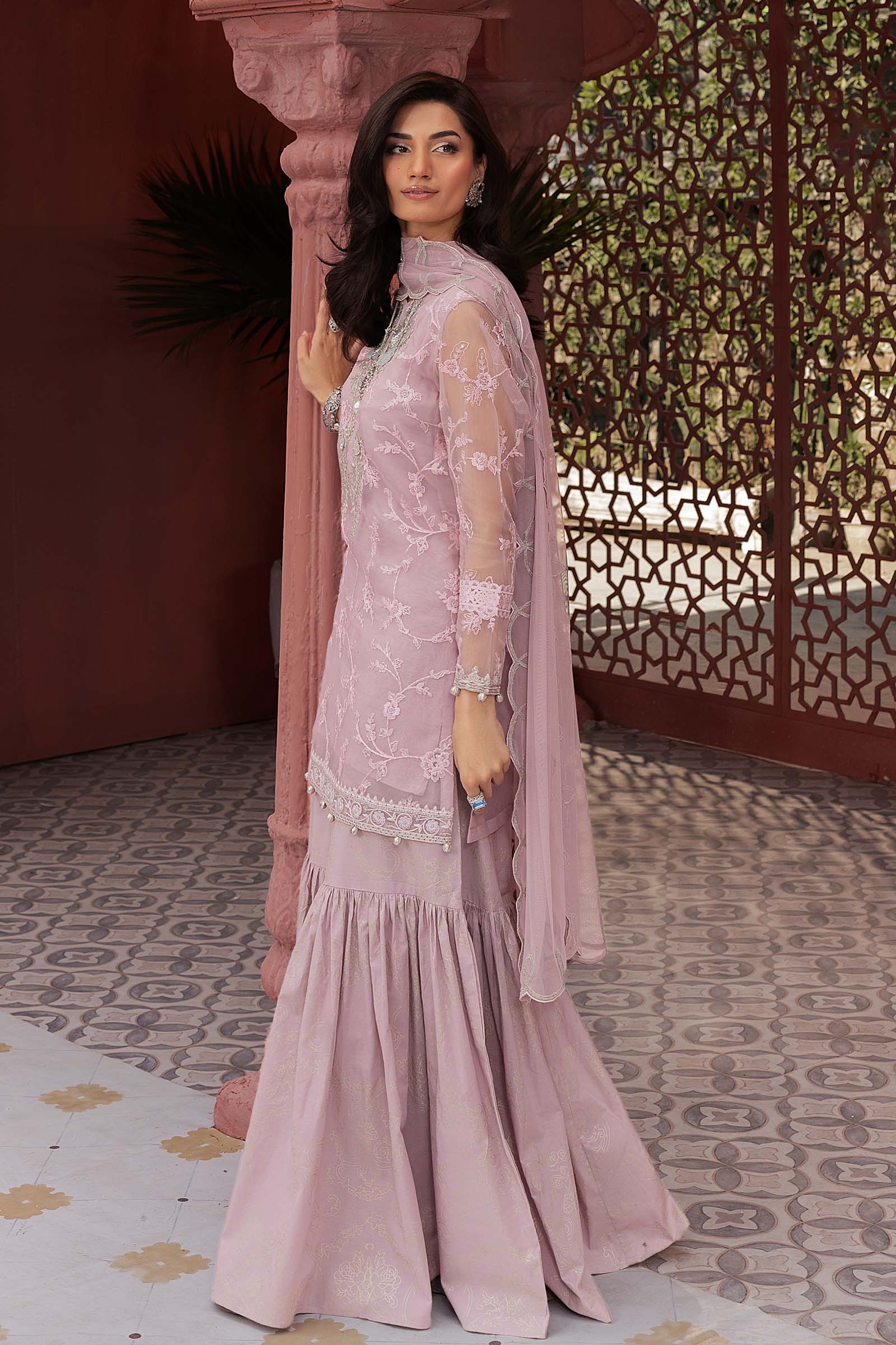 3 Piece Embroidered Cotton Silk Suit - Image 5