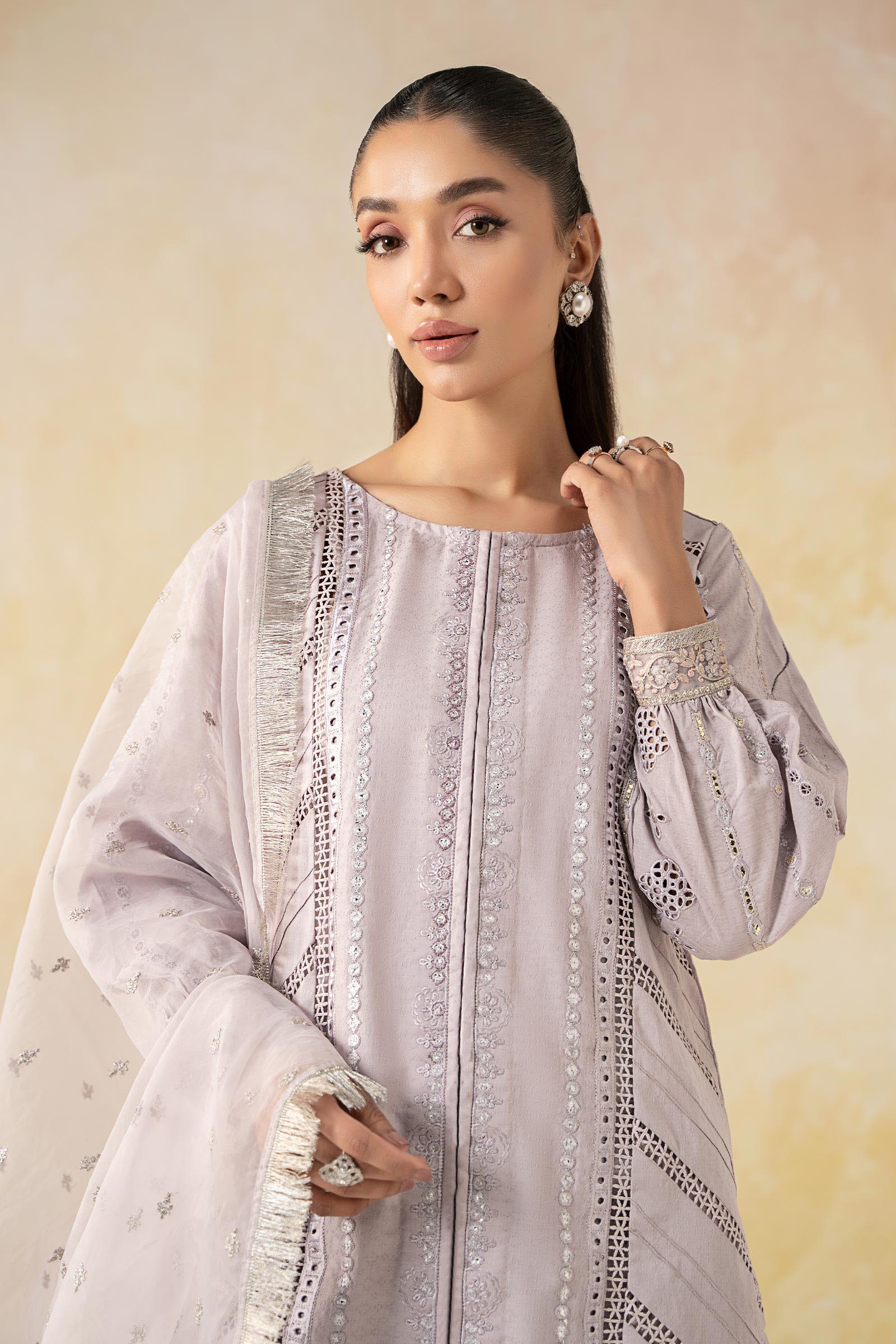 3 Piece Embroidered Dobby Suit - Image 2