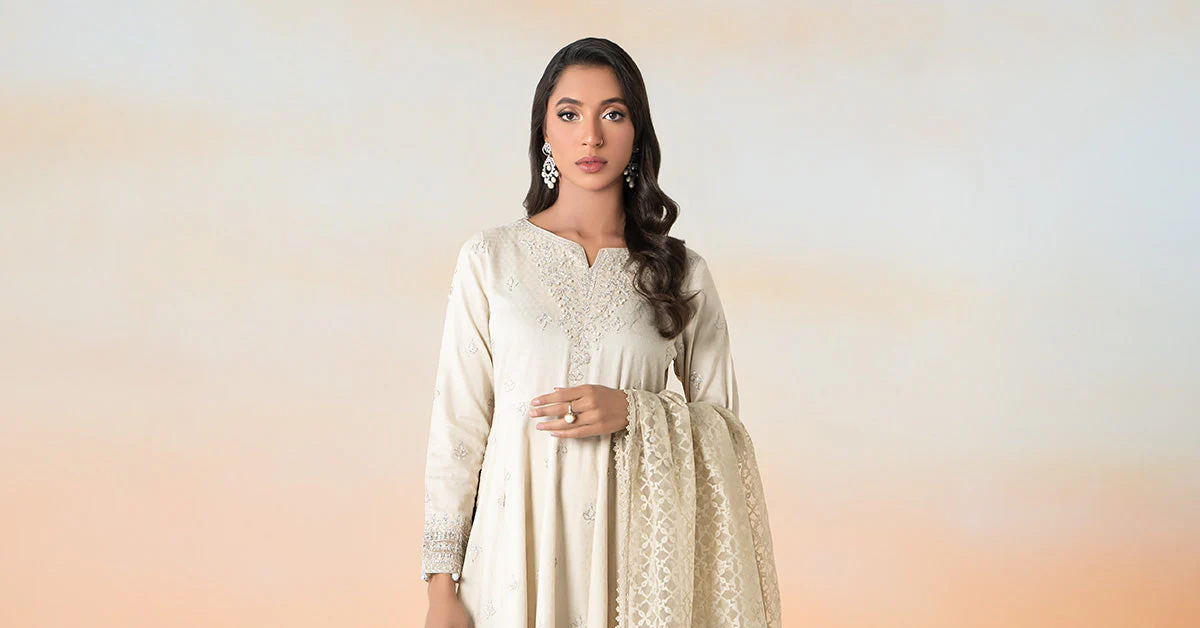 3 Piece Embroidered Dobby Lawn Suit - Image 7