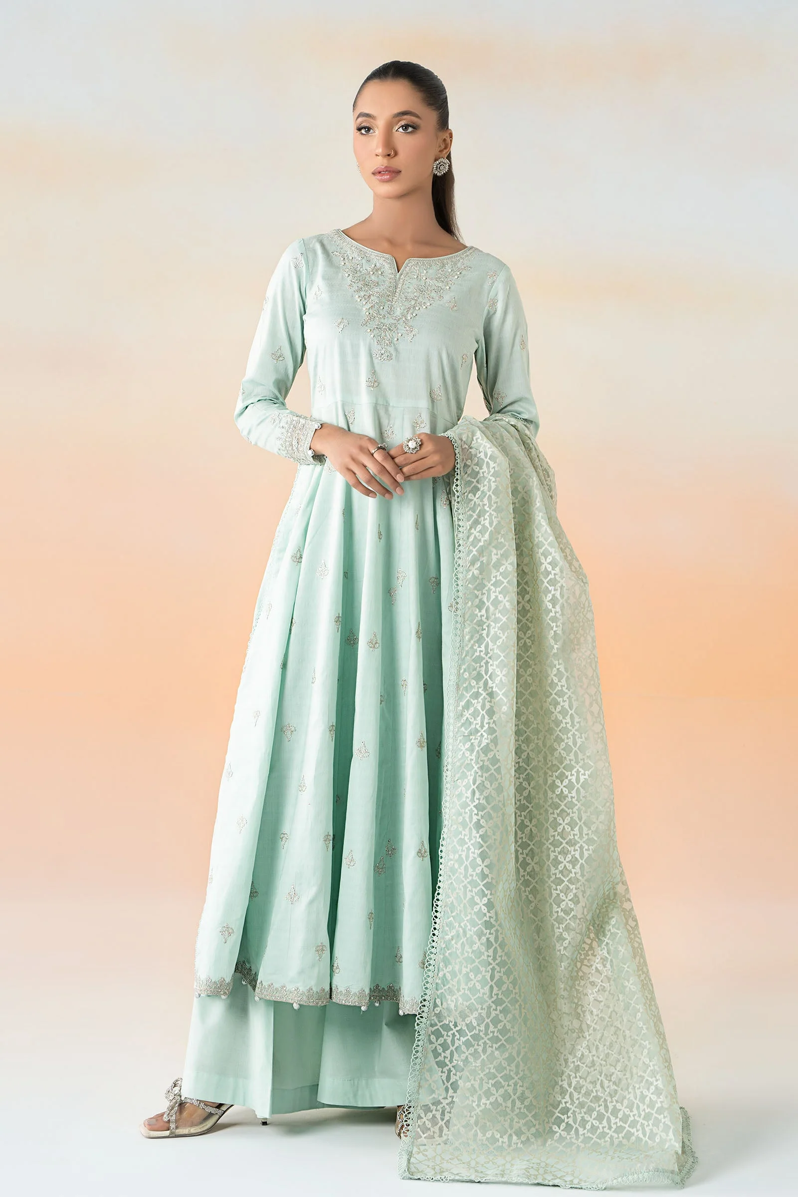 3 Piece Embroidered Dobby Lawn Suit