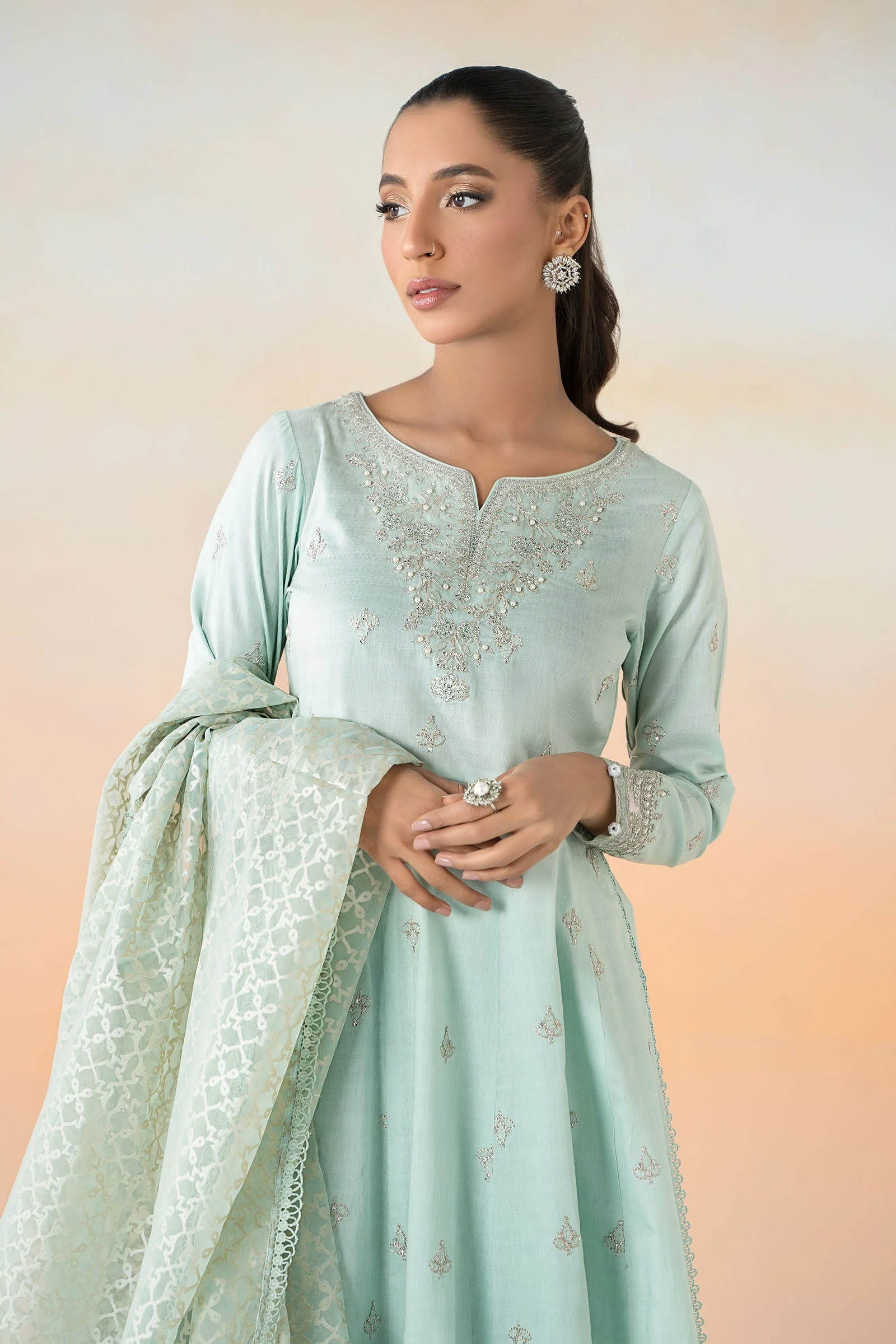 3 Piece Embroidered Dobby Lawn Suit - Image 2