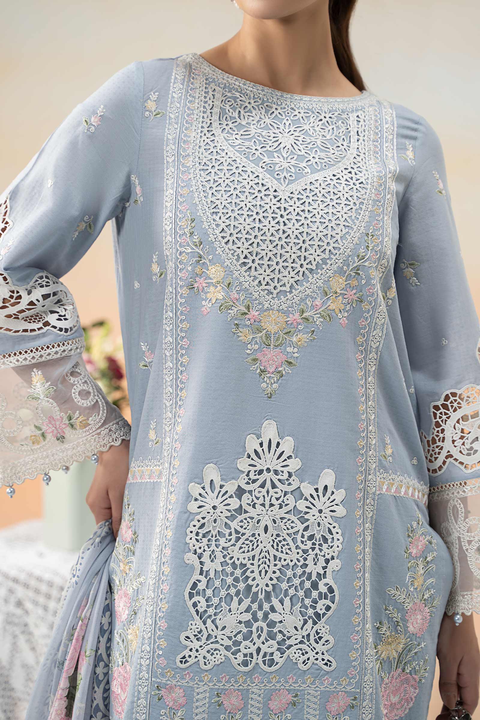 3 Piece Embroidered Dobby Lawn Suit - Image 4