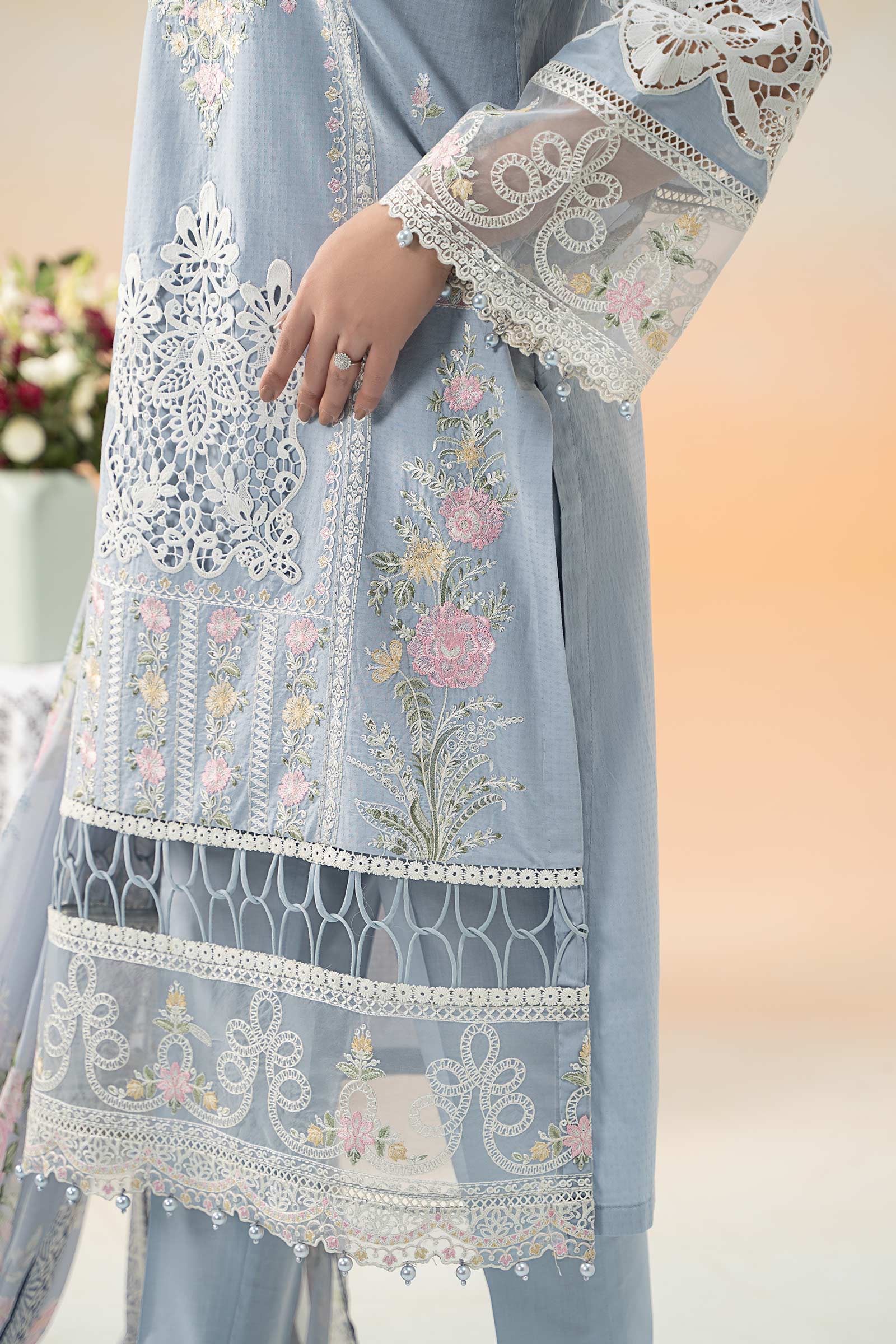 3 Piece Embroidered Dobby Lawn Suit - Image 5