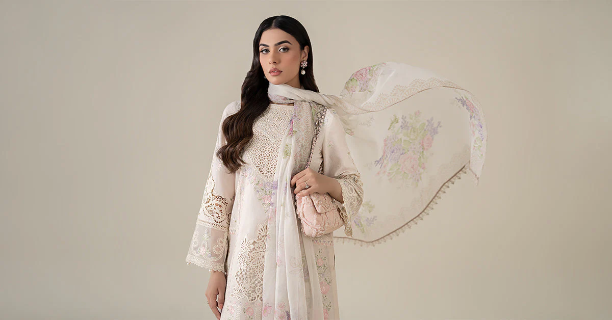 3 Piece Embroidered Dobby Lawn Suit - Image 5