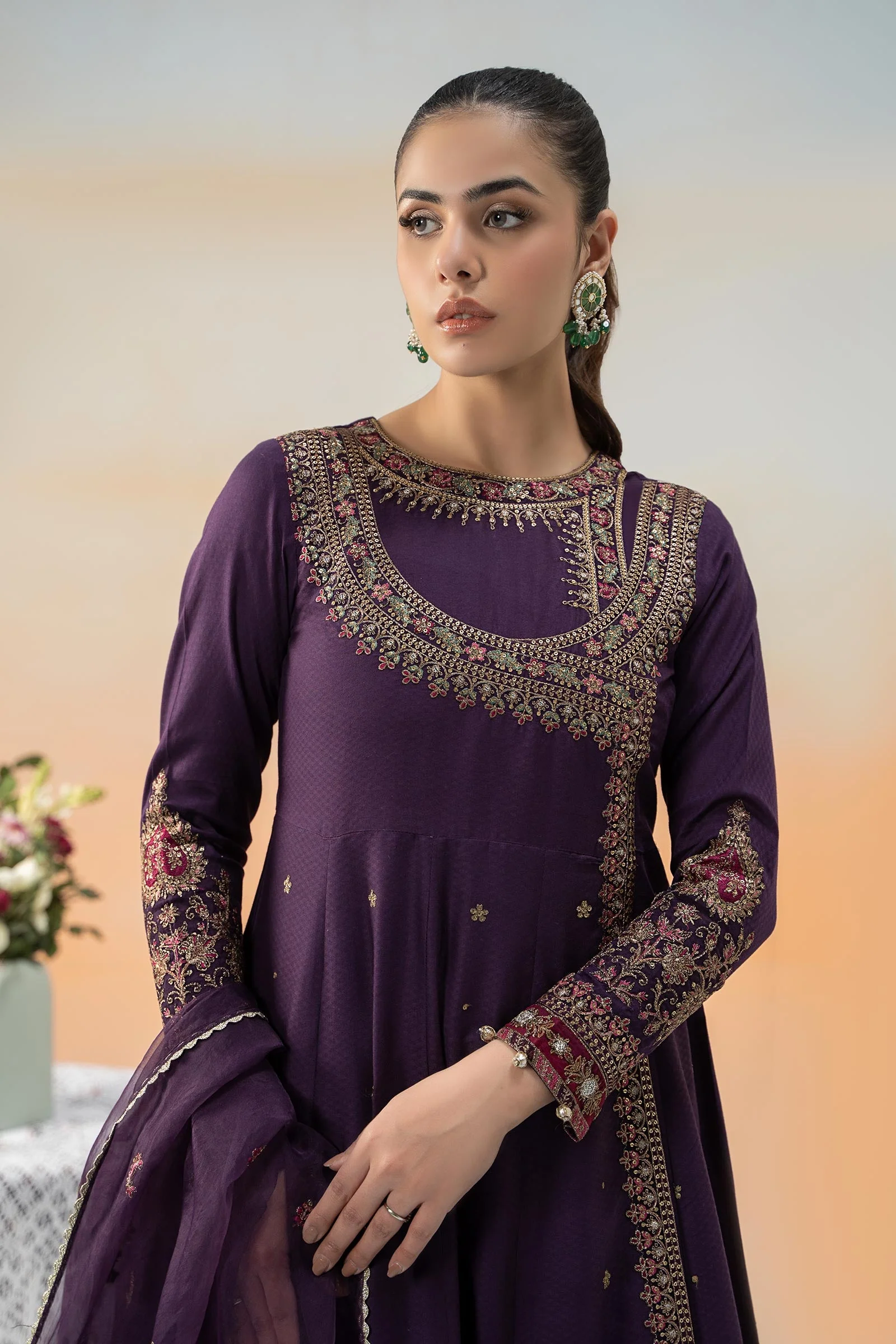 3 Piece Embroidered Dobby Lawn Suit - Image 2