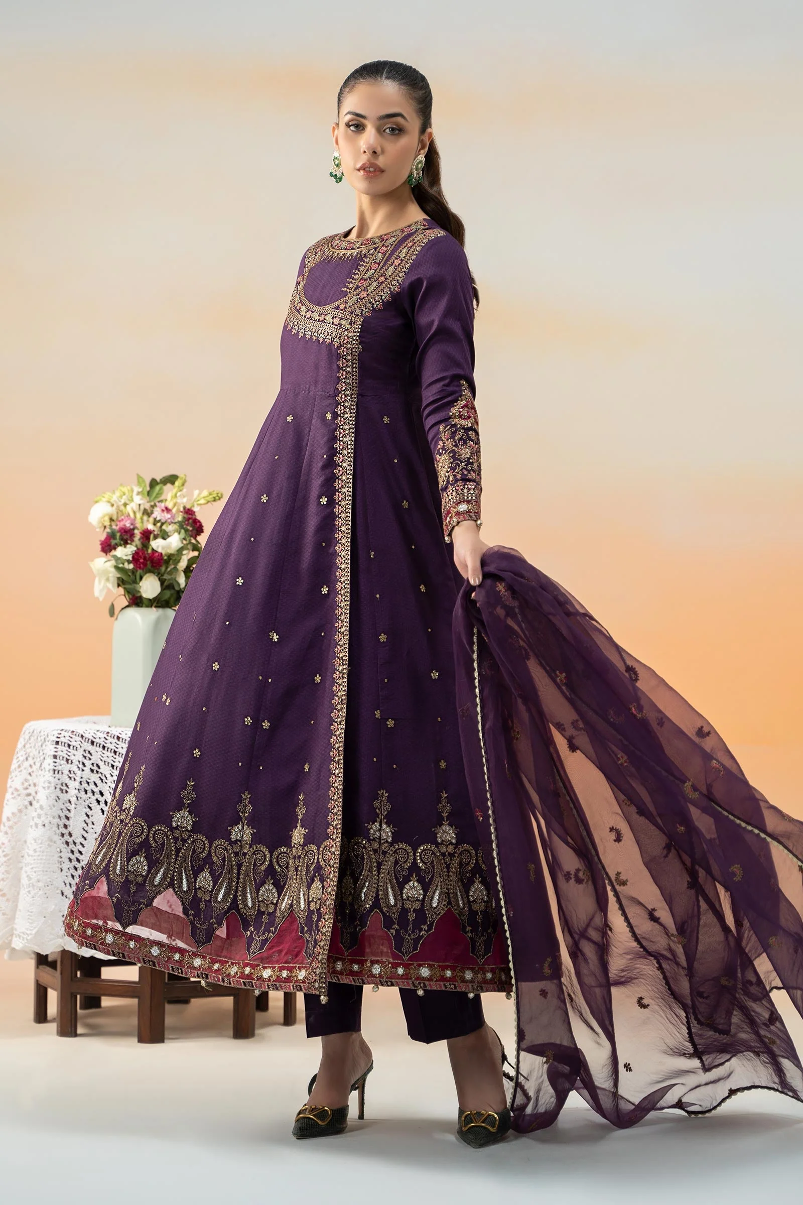 3 Piece Embroidered Dobby Lawn Suit - Image 3