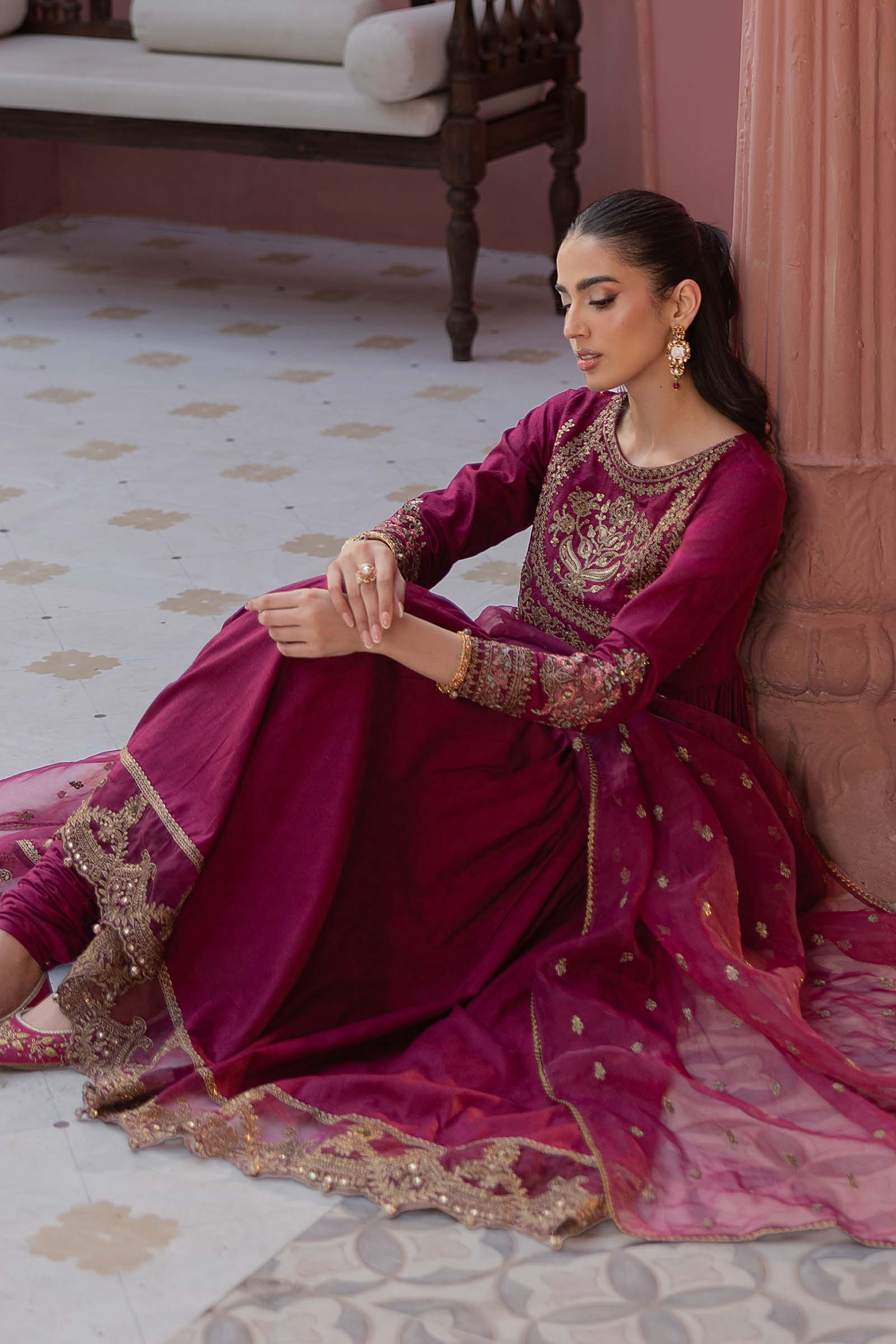 3 Piece Embroidered Self Jacquard Lawn Suit - Image 3