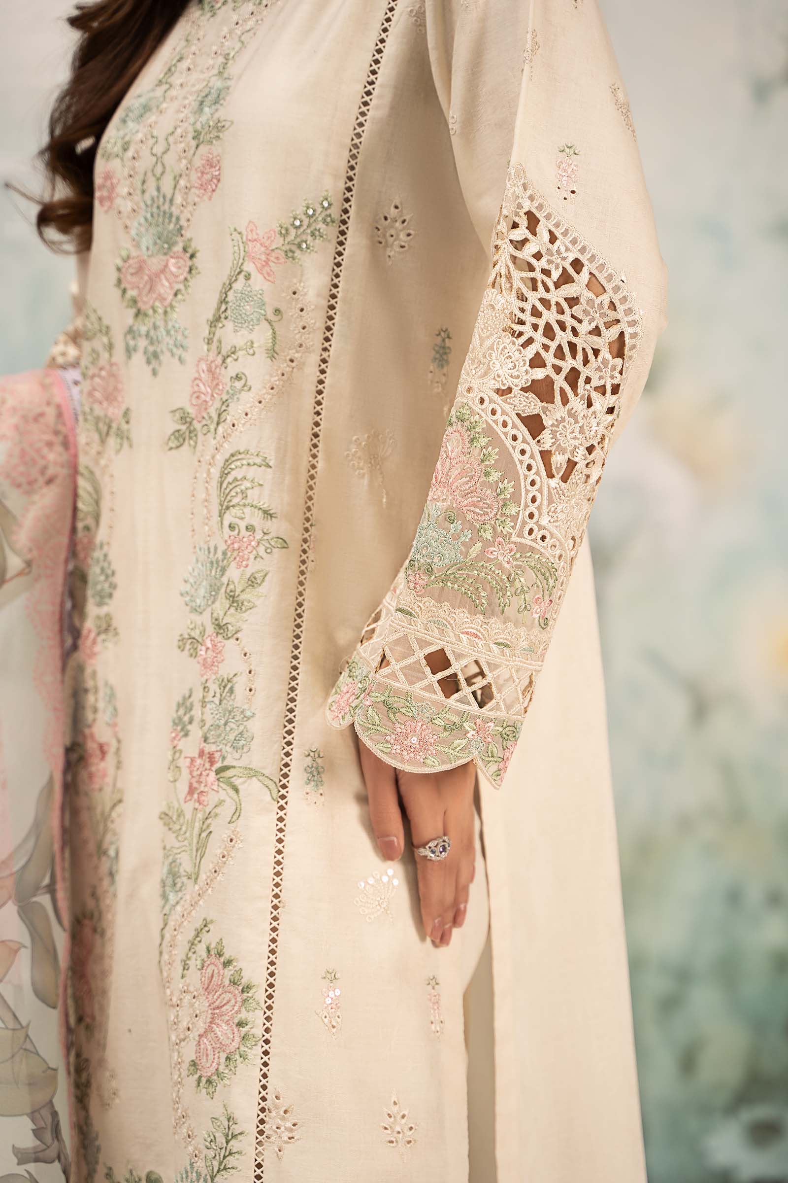 3 Piece Embroidered Self Jacquard Lawn Suit - Image 11