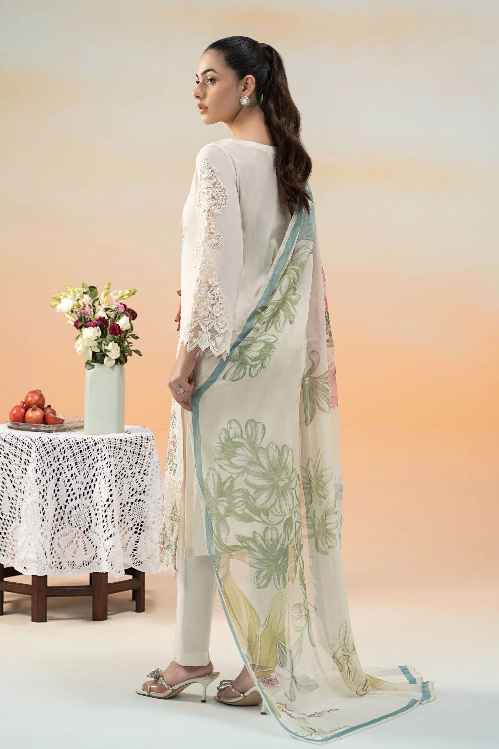 3 Piece Embroidered Dobby Lawn Suit - Image 8