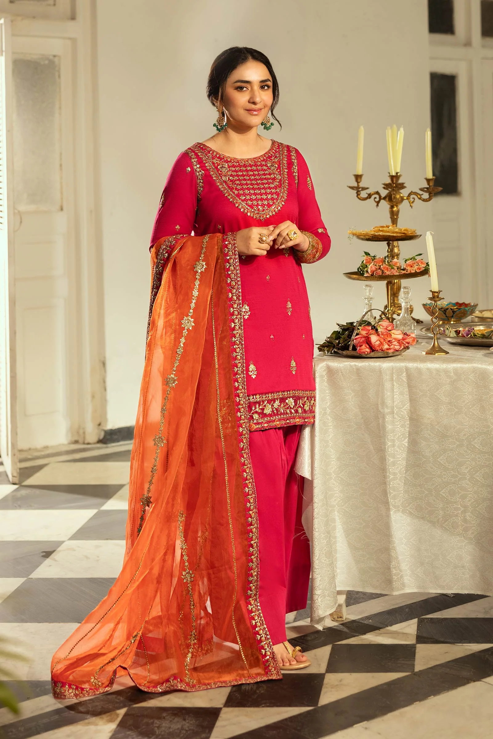 3 Piece Embroidered Dobby Lawn Suit