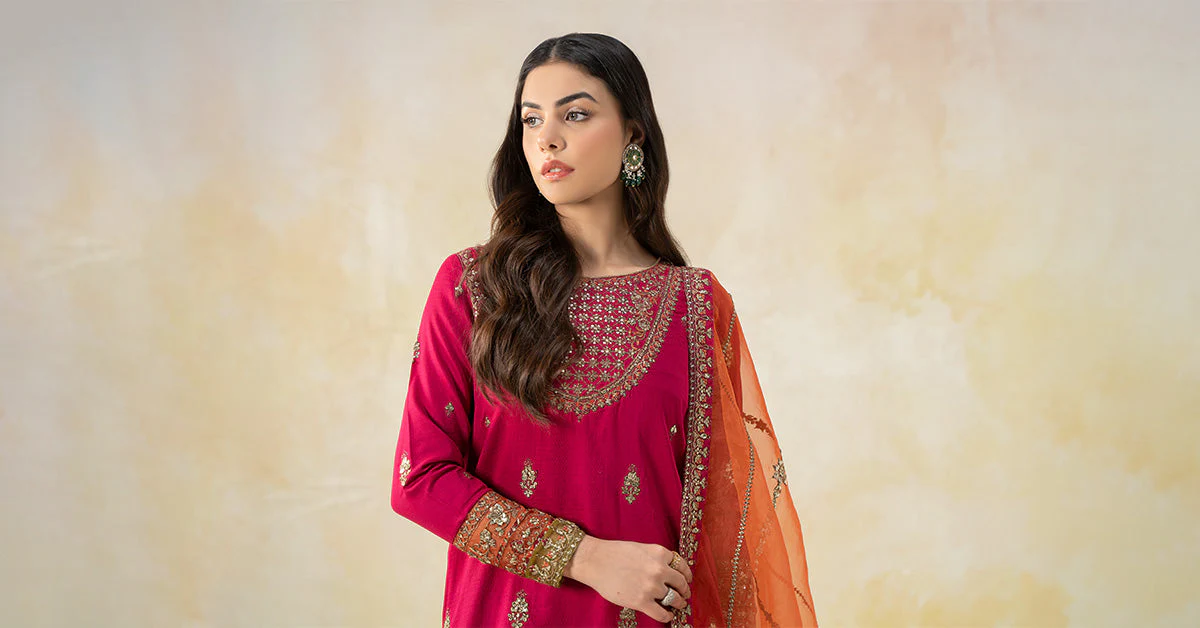 3 Piece Embroidered Dobby Lawn Suit - Image 11