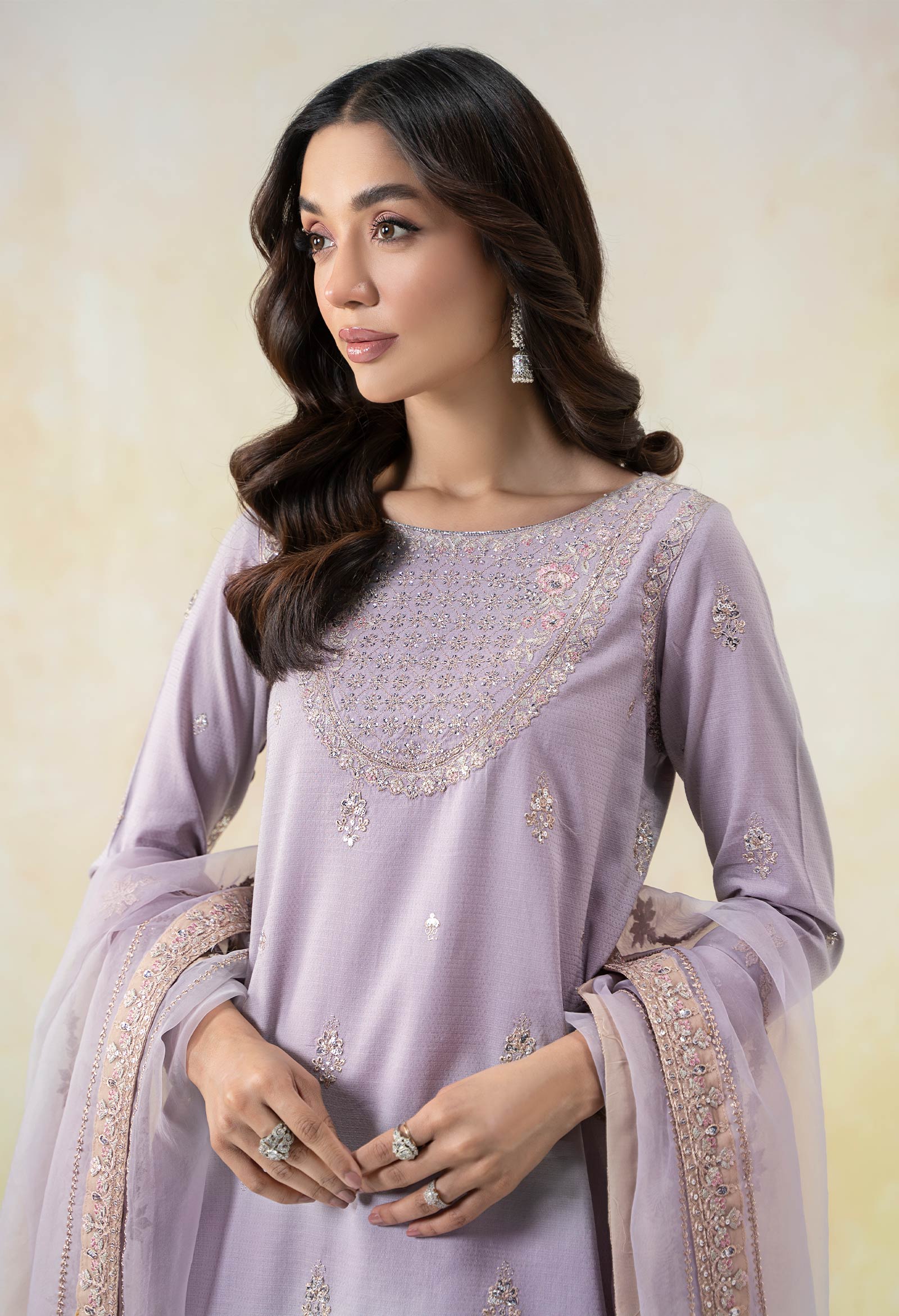 3 Piece Embroidered Dobby Lawn Suit - Image 3