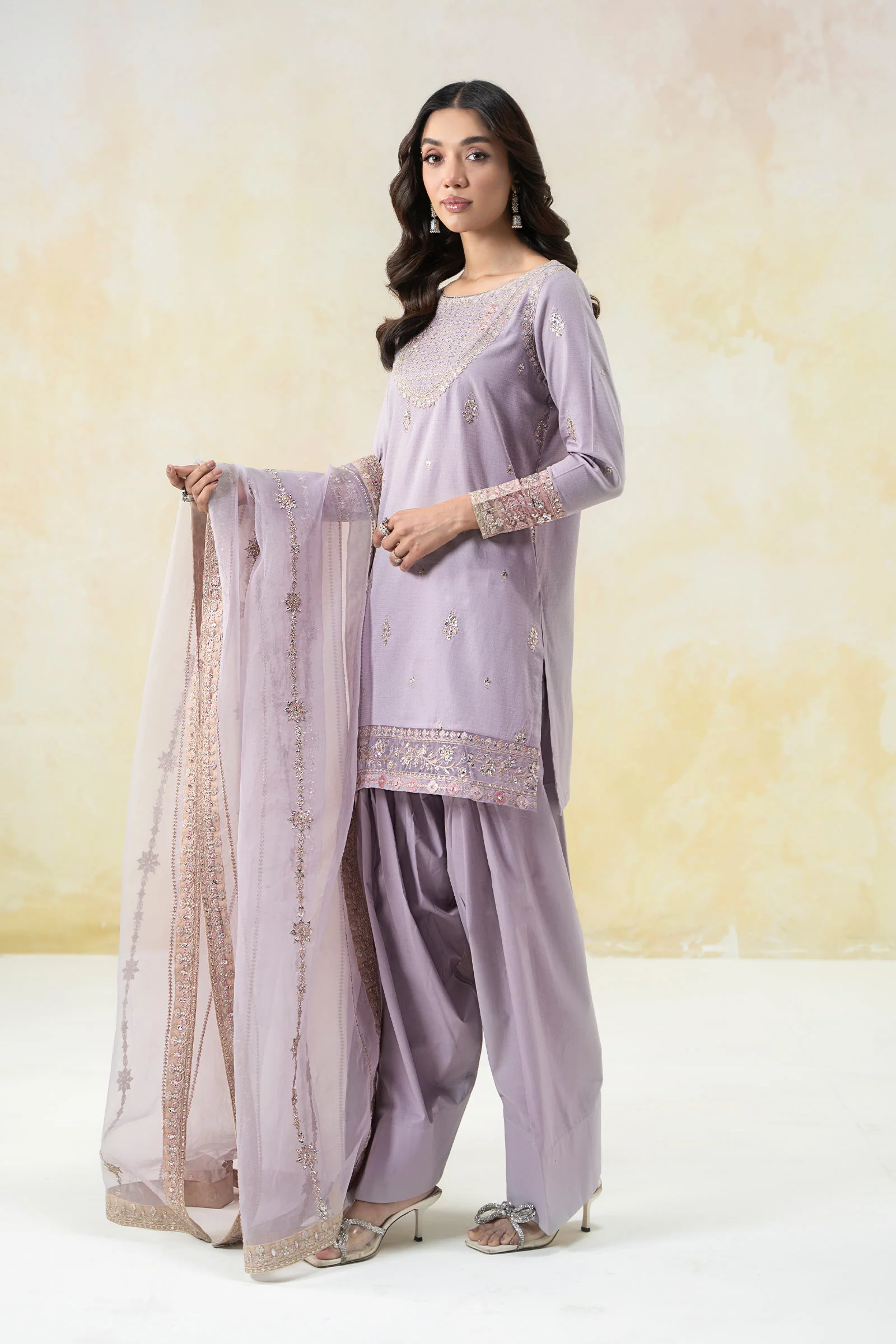 3 Piece Embroidered Dobby Lawn Suit - Image 4