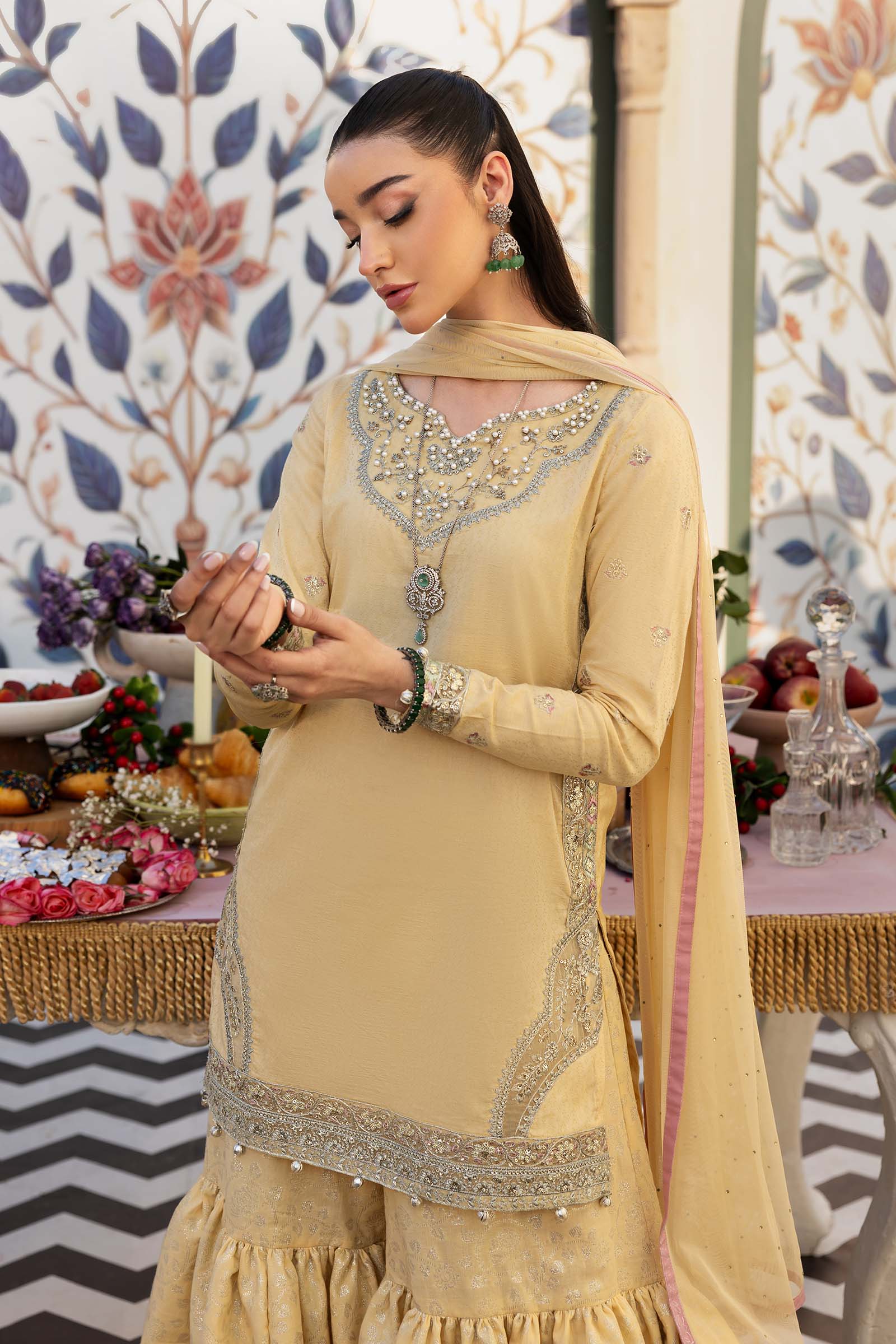 3 Piece Embroidered Dobby Lawn Suit - Image 2
