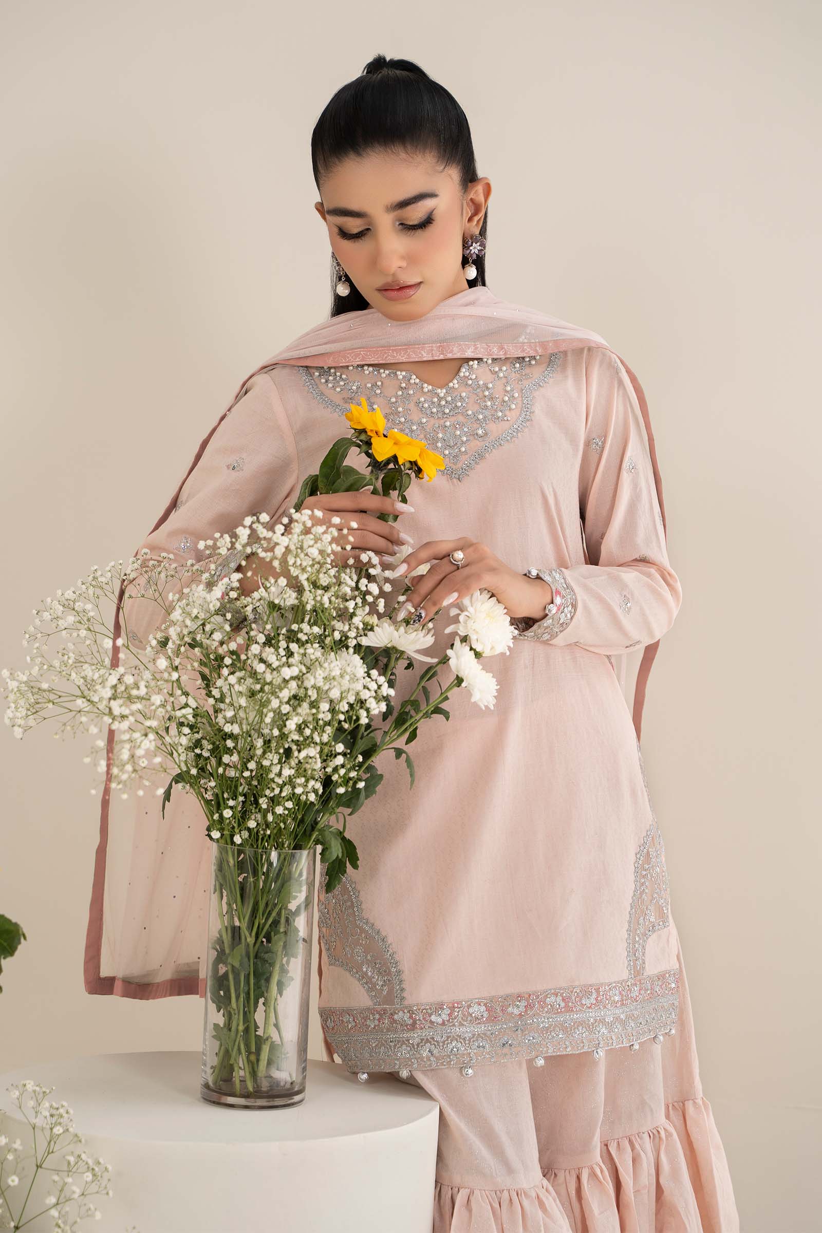 3 Piece Embroidered Dobby Lawn Suit - Image 2