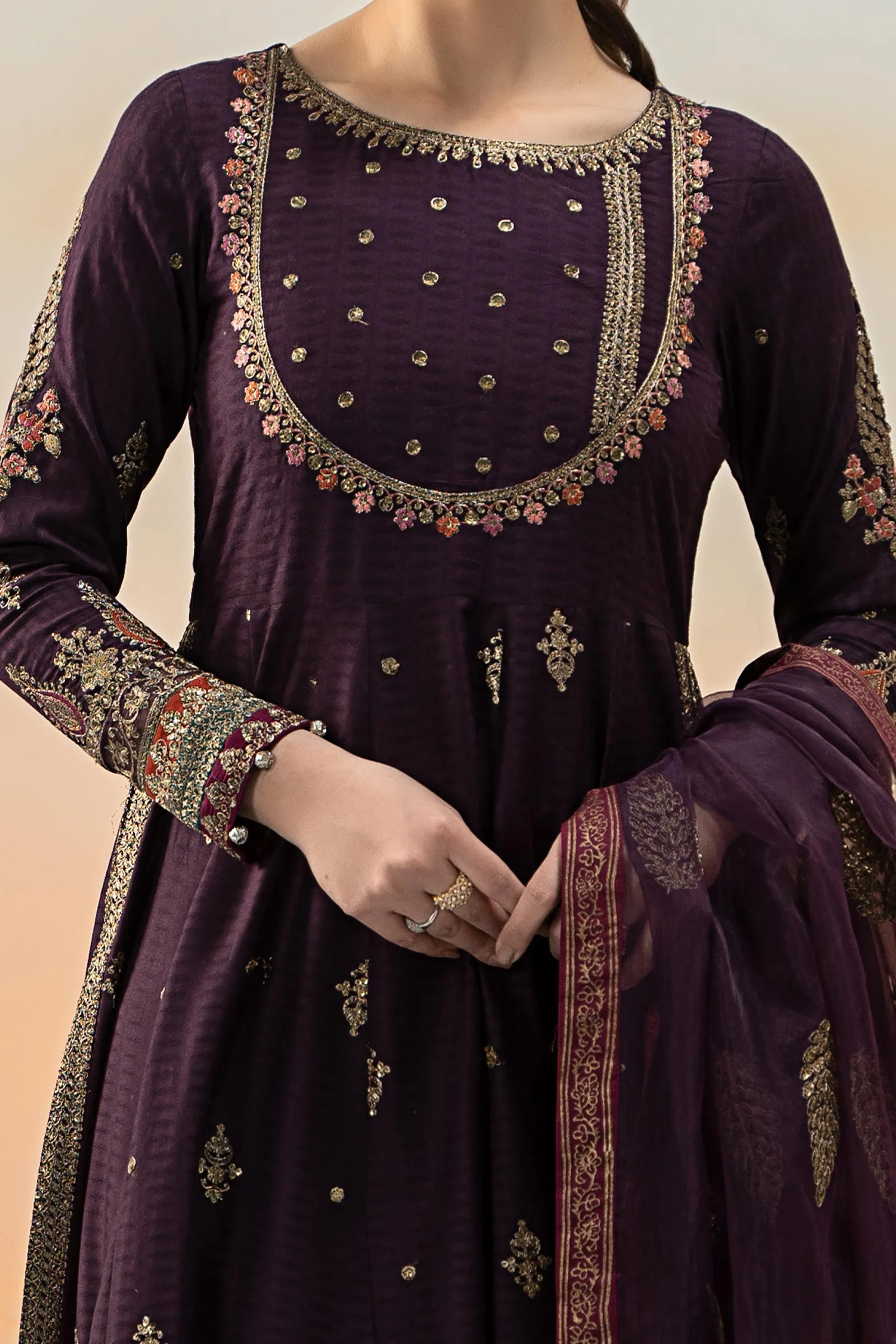 3 Piece Embroidered Doby Lawn Suit - Image 3