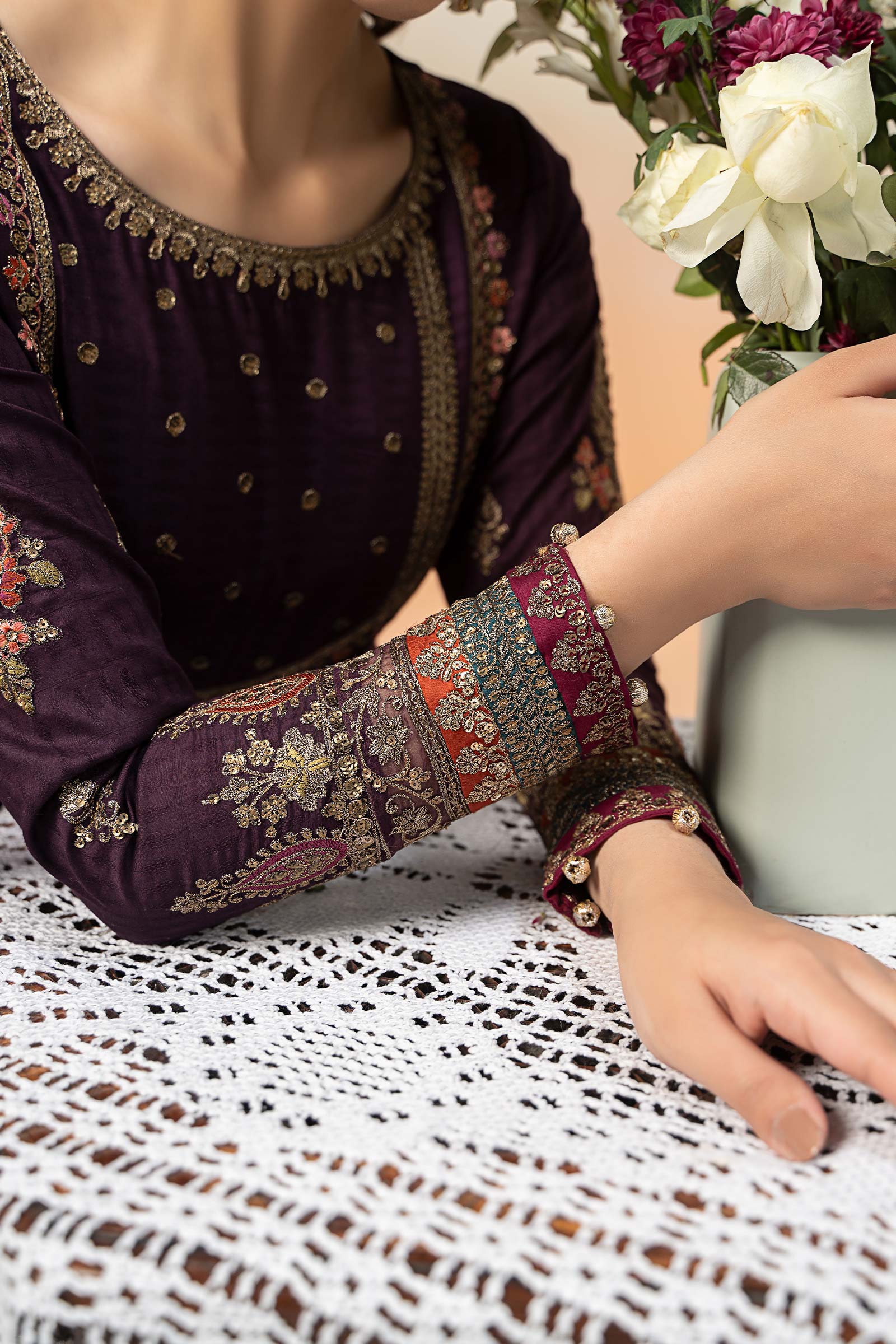 3 Piece Embroidered Doby Lawn Suit - Image 4