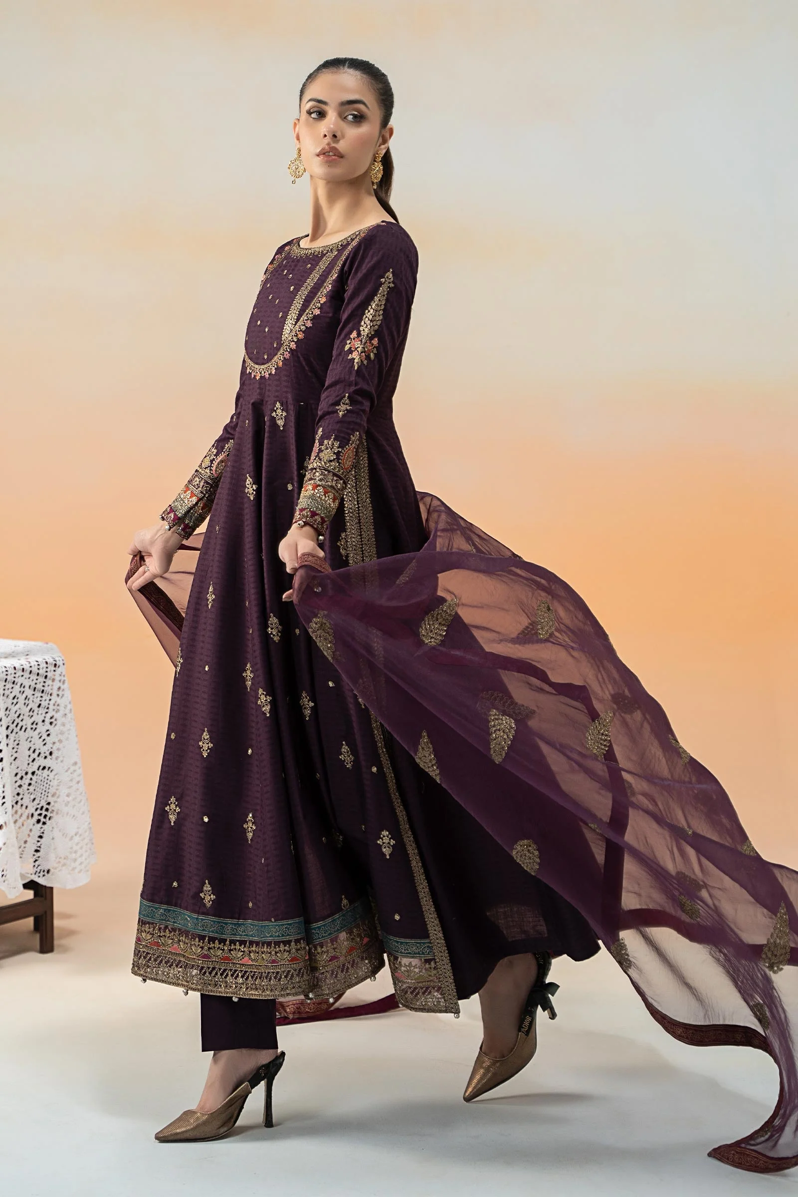 3 Piece Embroidered Doby Lawn Suit - Image 6