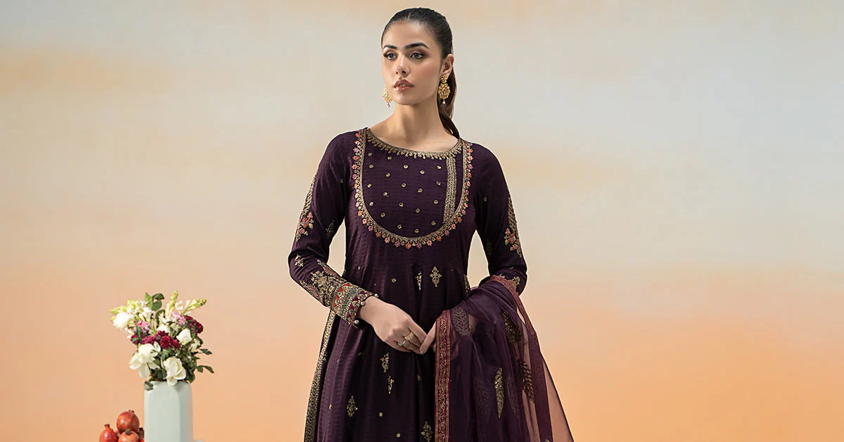 3 Piece Embroidered Doby Lawn Suit - Image 8
