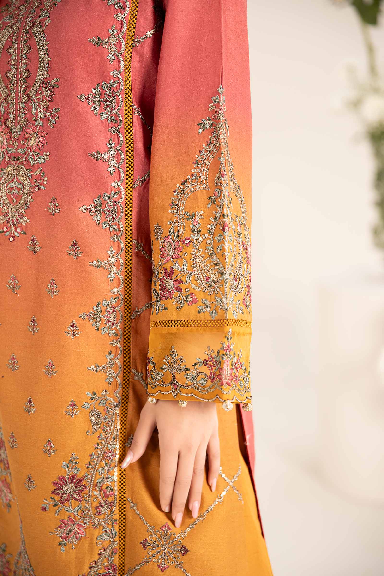 3 Piece Embroidered Self Jacquard Lawn Suit - Image 5