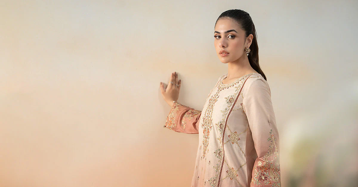 3 Piece Embroidered Self Jacquard Lawn Suit - Image 9