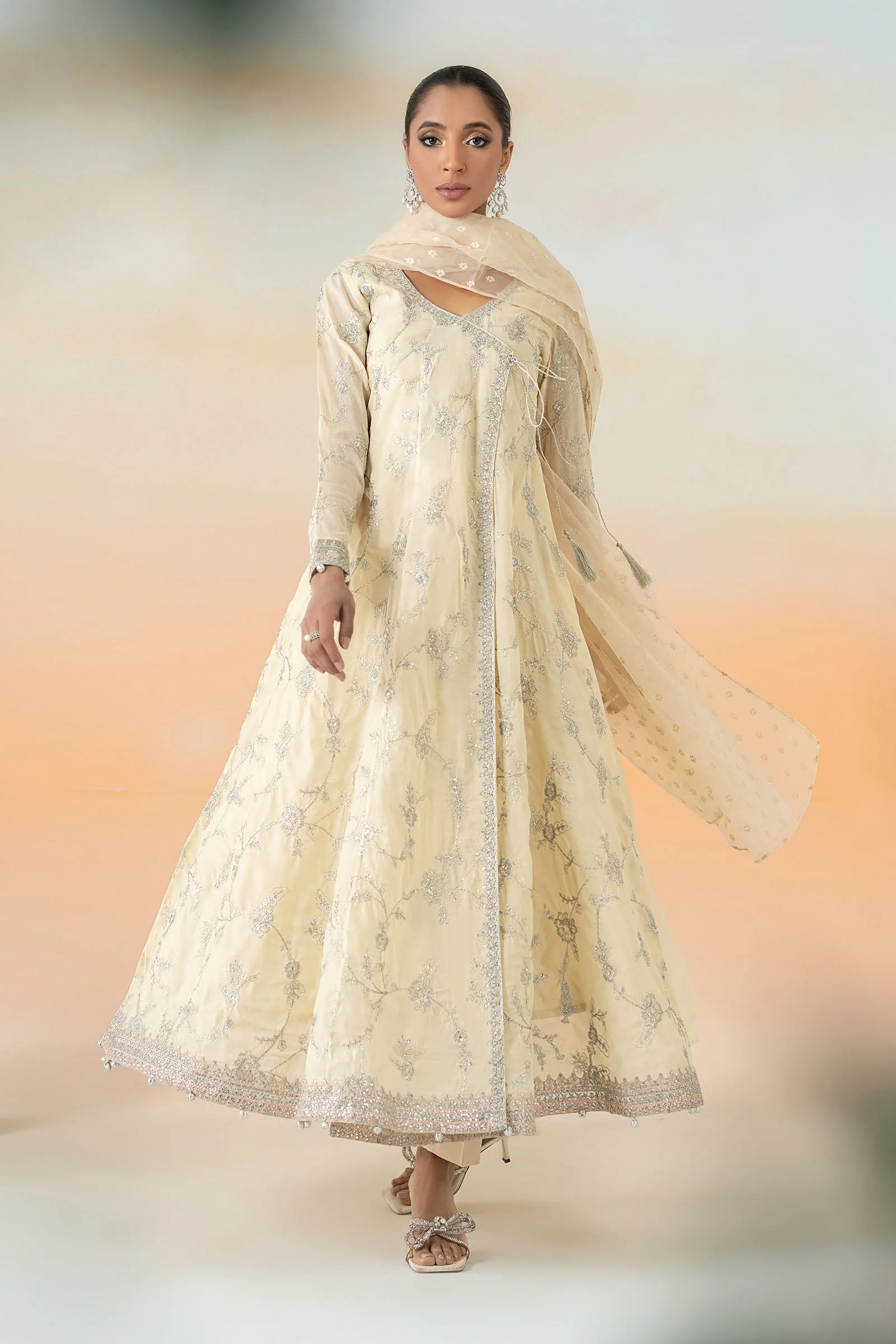 3 Piece Embroidered Paper Cotton Suit - Image 8