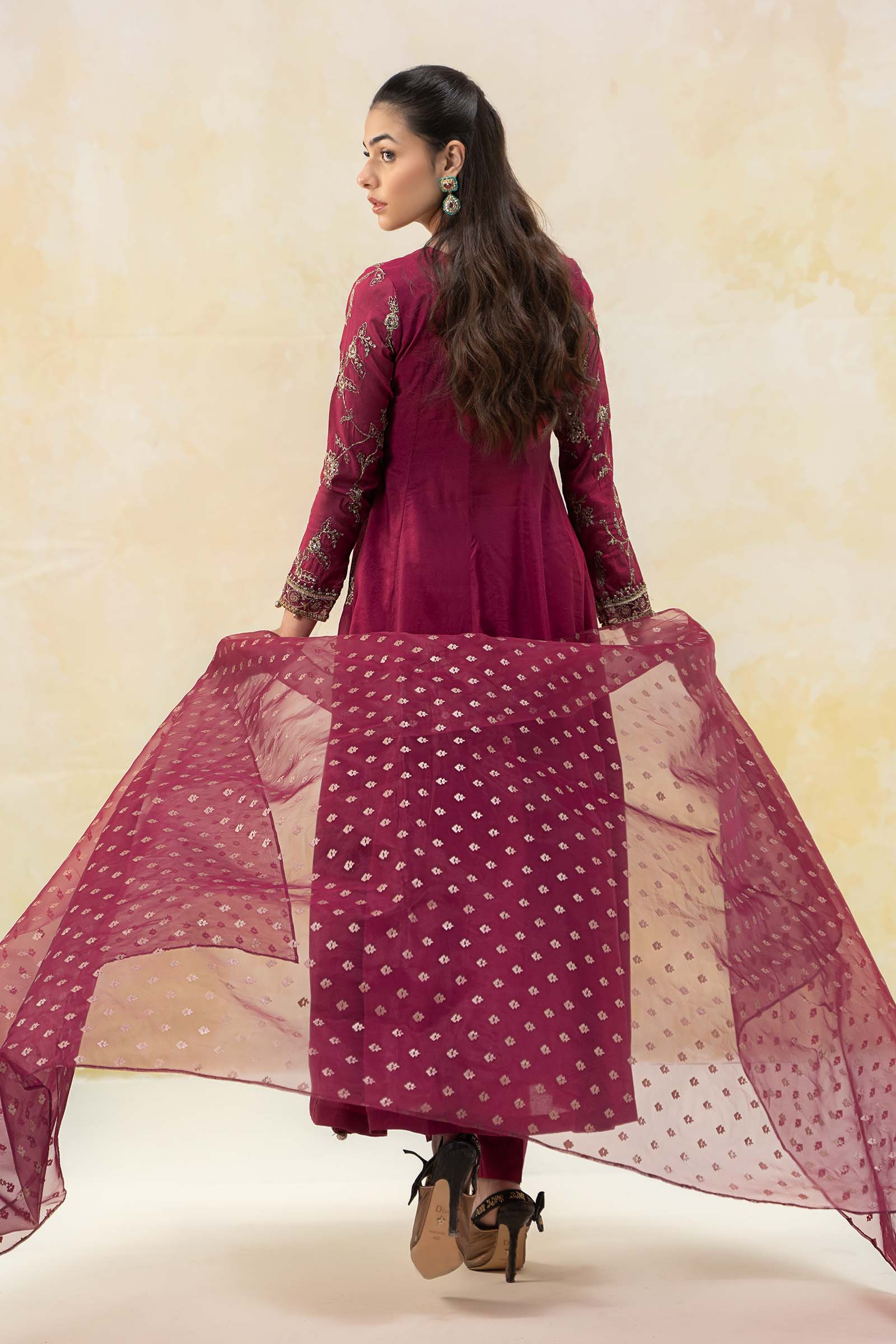 3 Piece Embroidered Paper Cotton Suit - Image 6