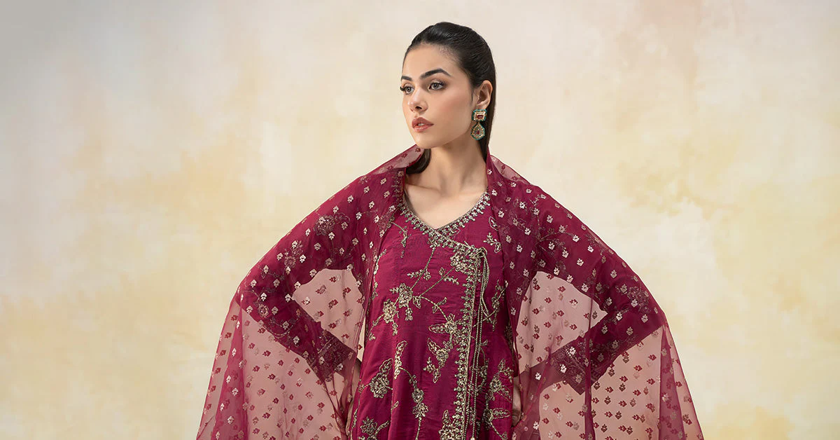 3 Piece Embroidered Paper Cotton Suit - Image 7