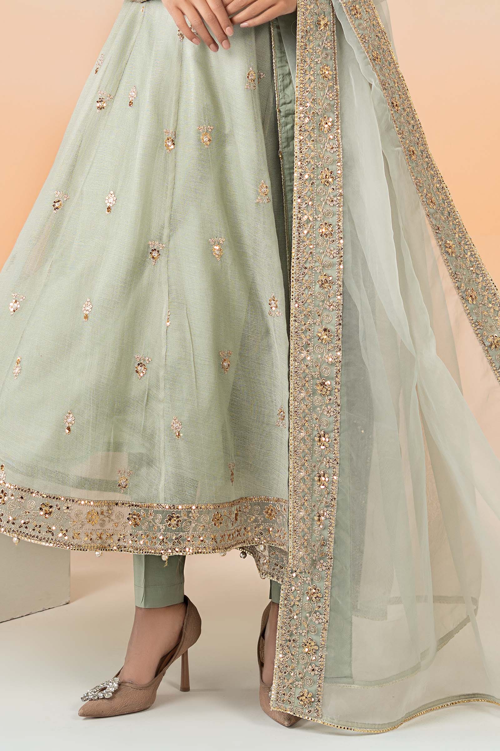 3 Piece Embroidered Cotton Net Suit - Image 4