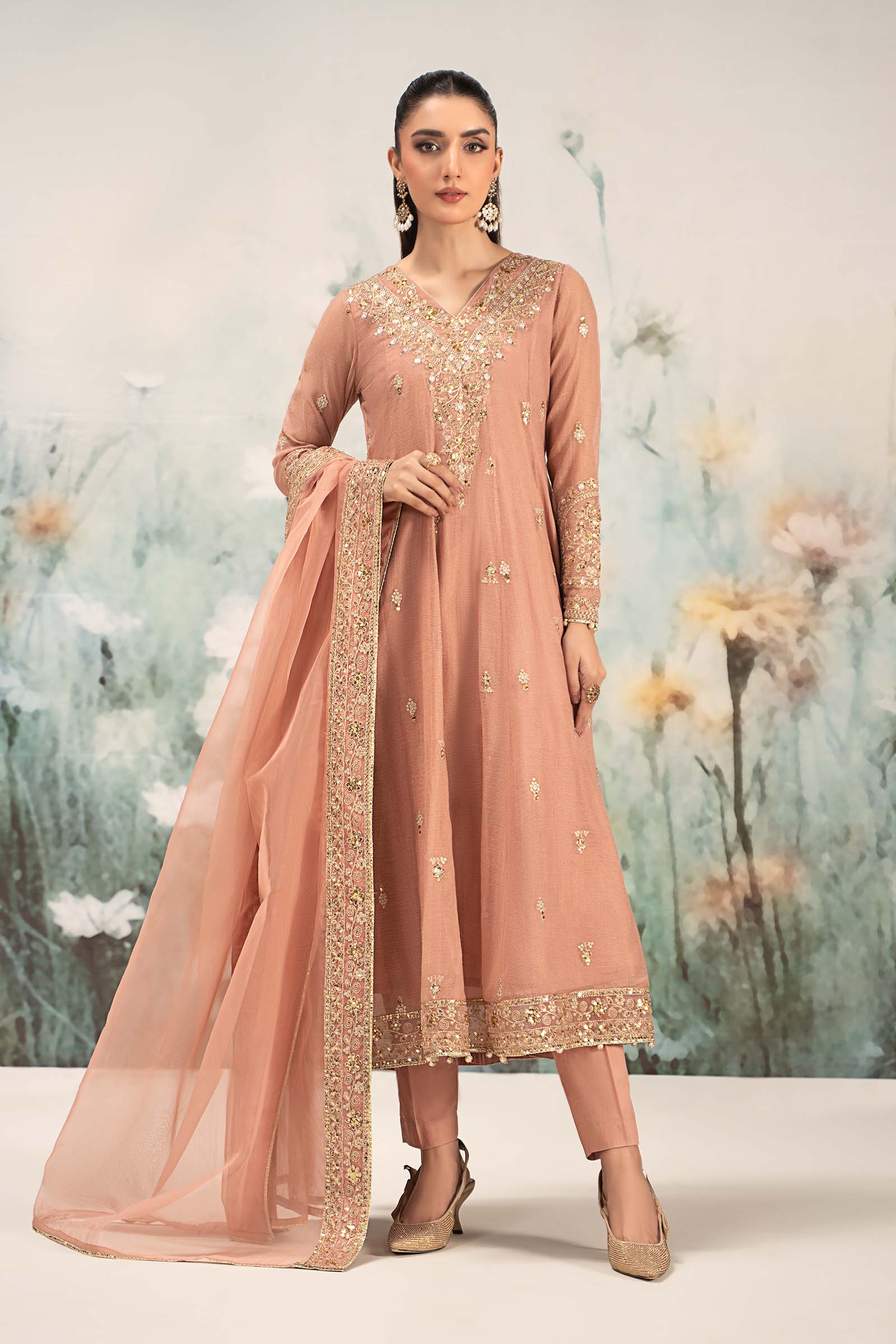 3 Piece Embroidered Cotton Net Suit - Image 4