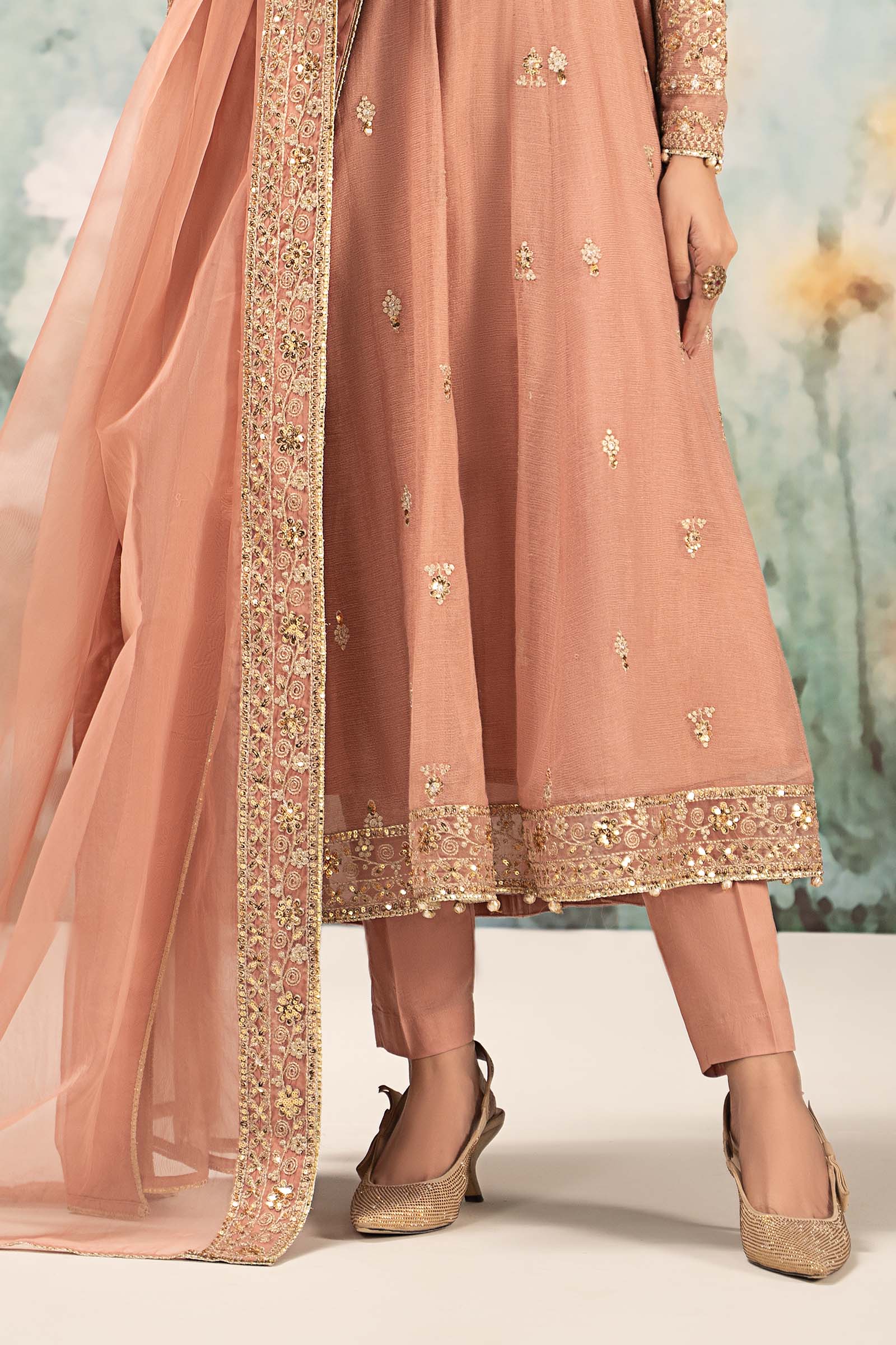 3 Piece Embroidered Cotton Net Suit - Image 8