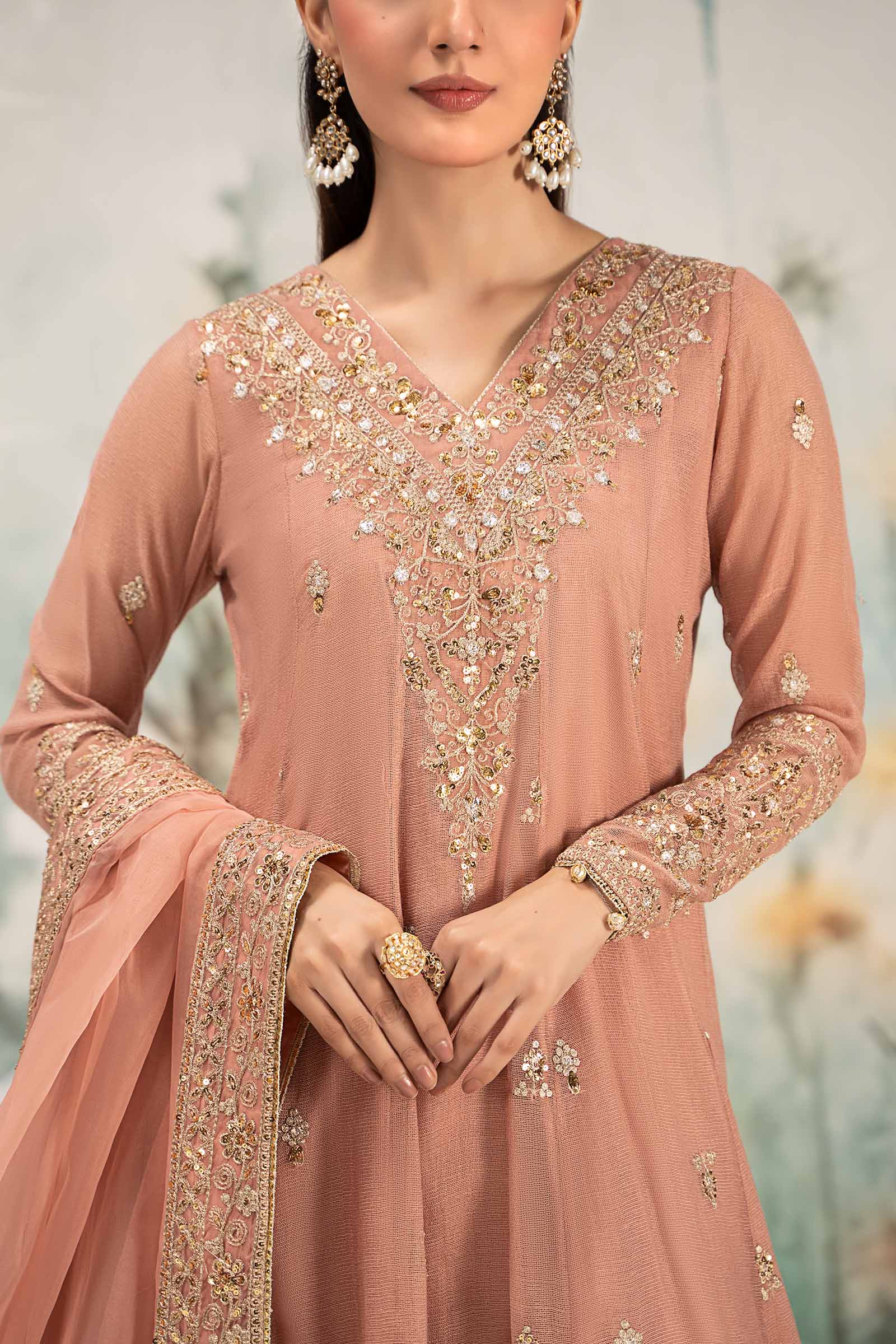 3 Piece Embroidered Cotton Net Suit - Image 3