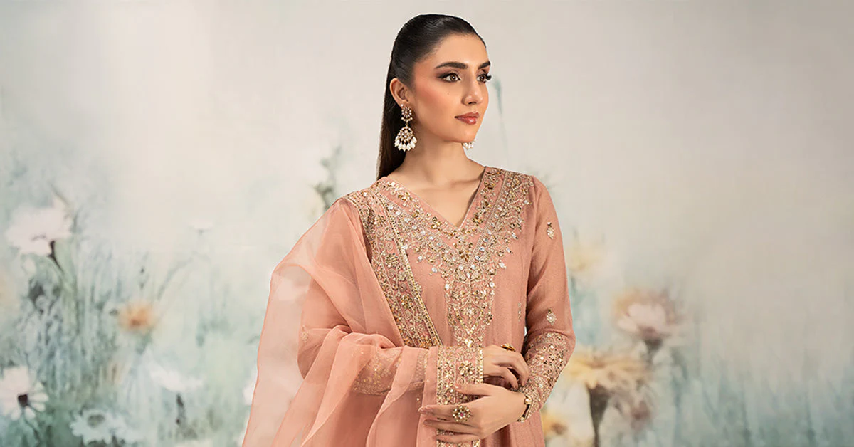 3 Piece Embroidered Cotton Net Suit - Image 7