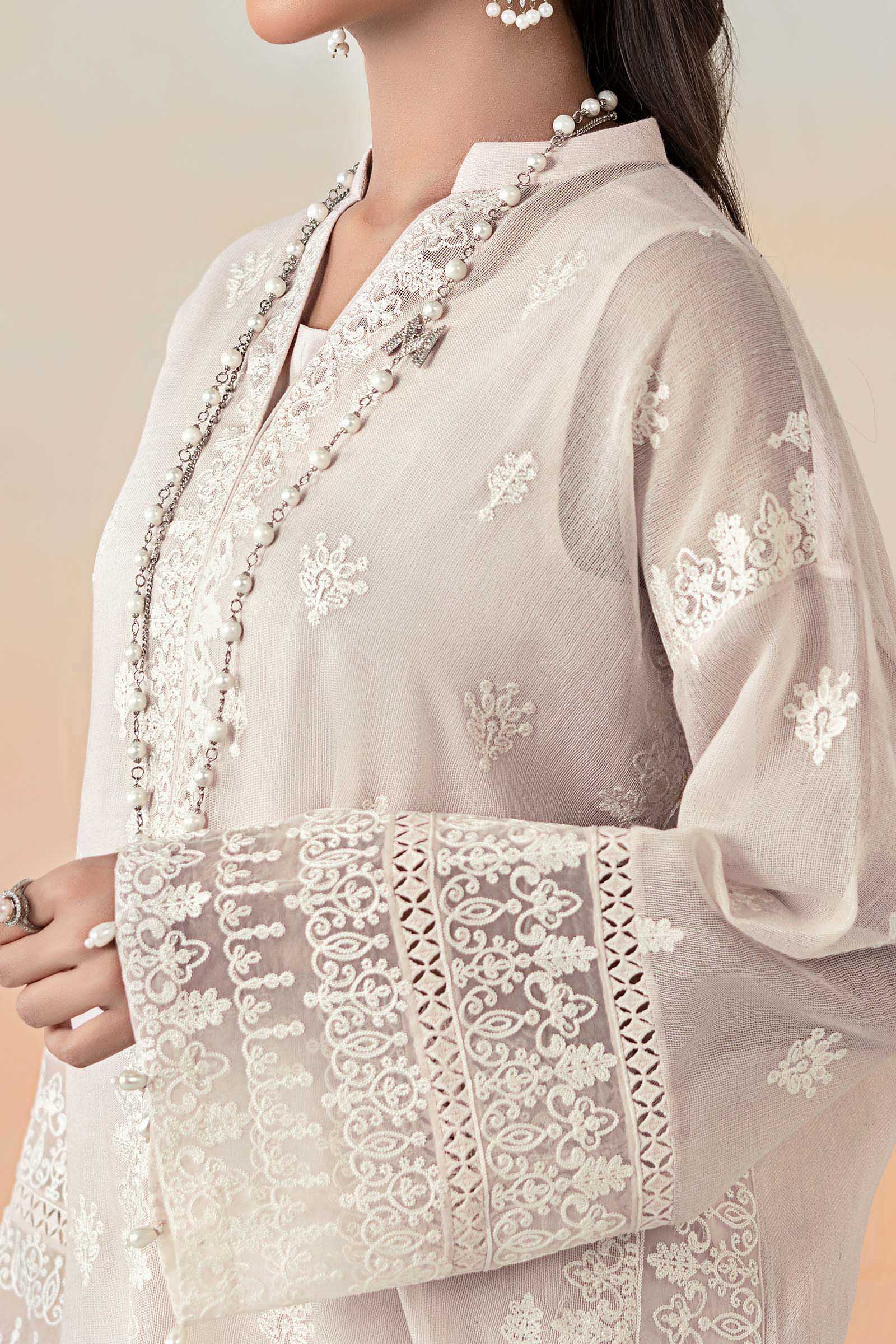 3 Piece Embroidered Cotton Net Suit - Image 3