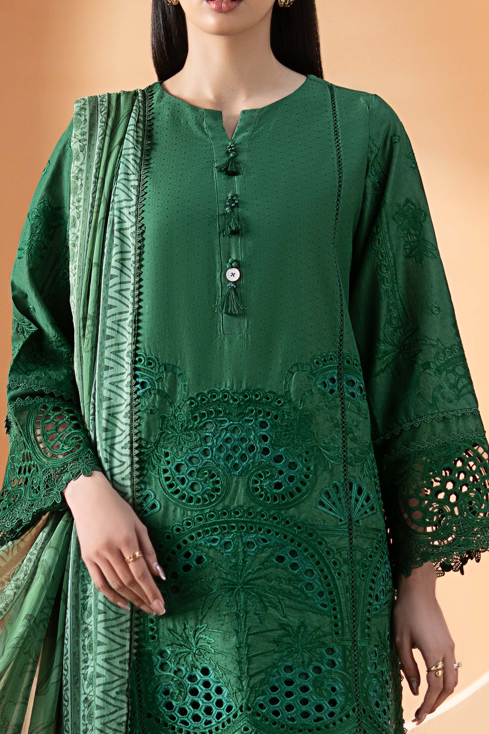 3 Piece Embroidered Dobby Lawn Suit - Image 3