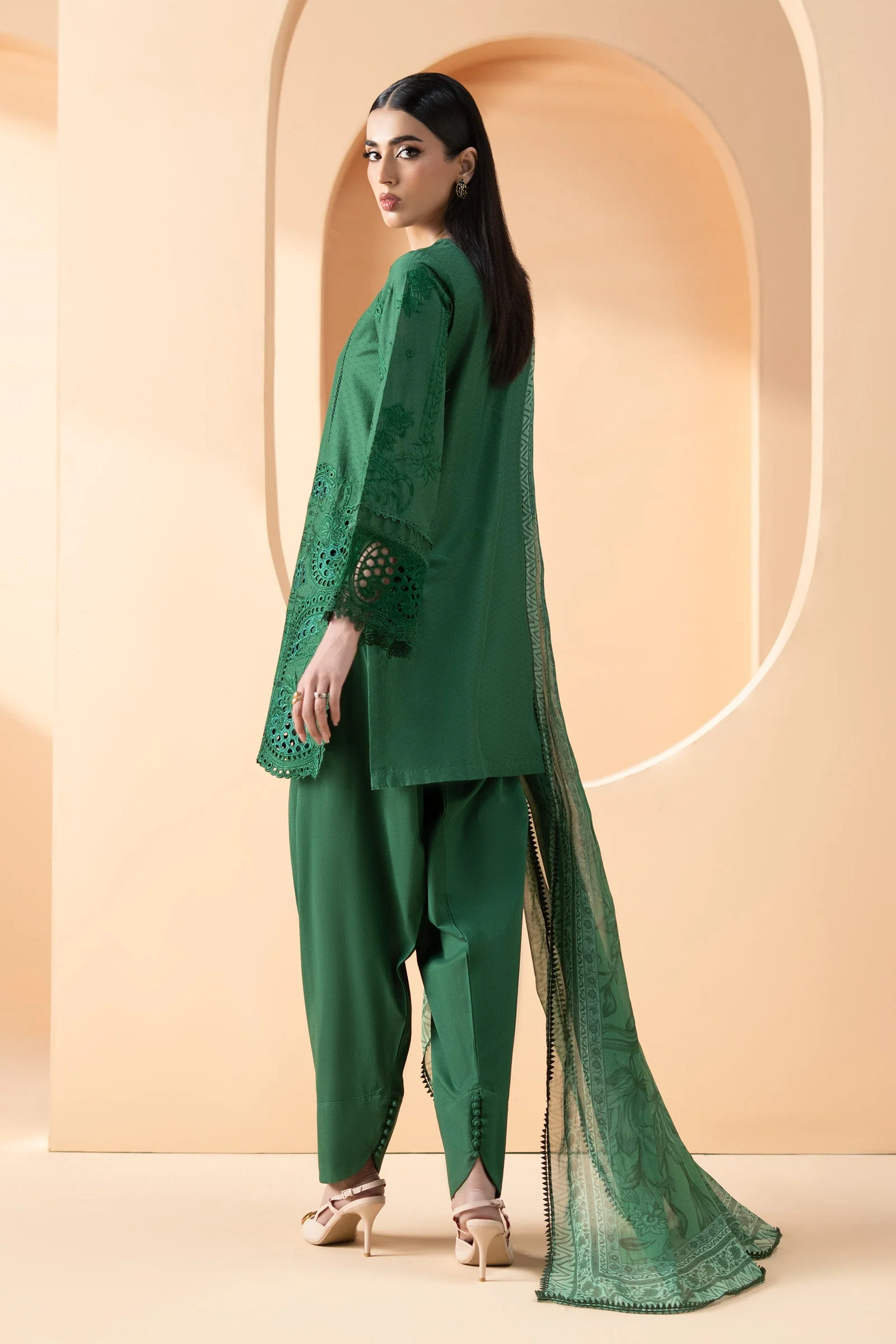 3 Piece Embroidered Dobby Lawn Suit - Image 8