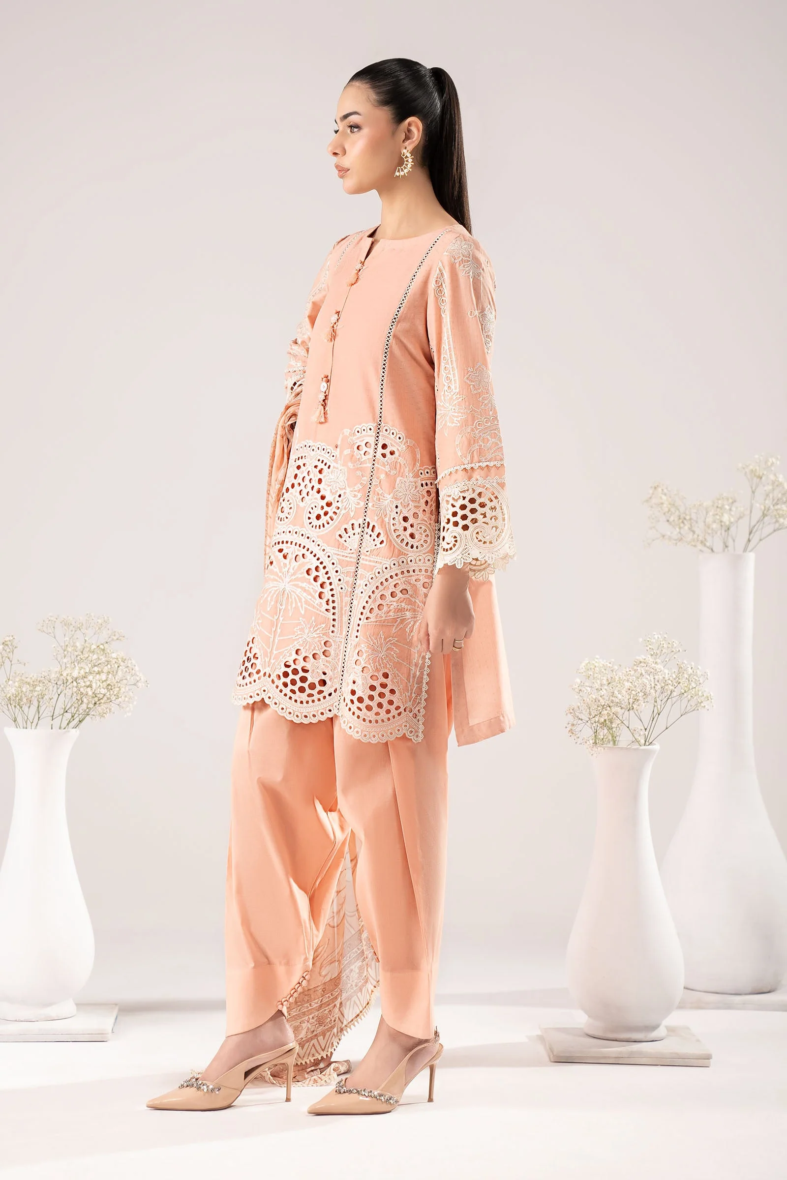 3 Piece Embroidered Dobby Lawn Suit - Image 6