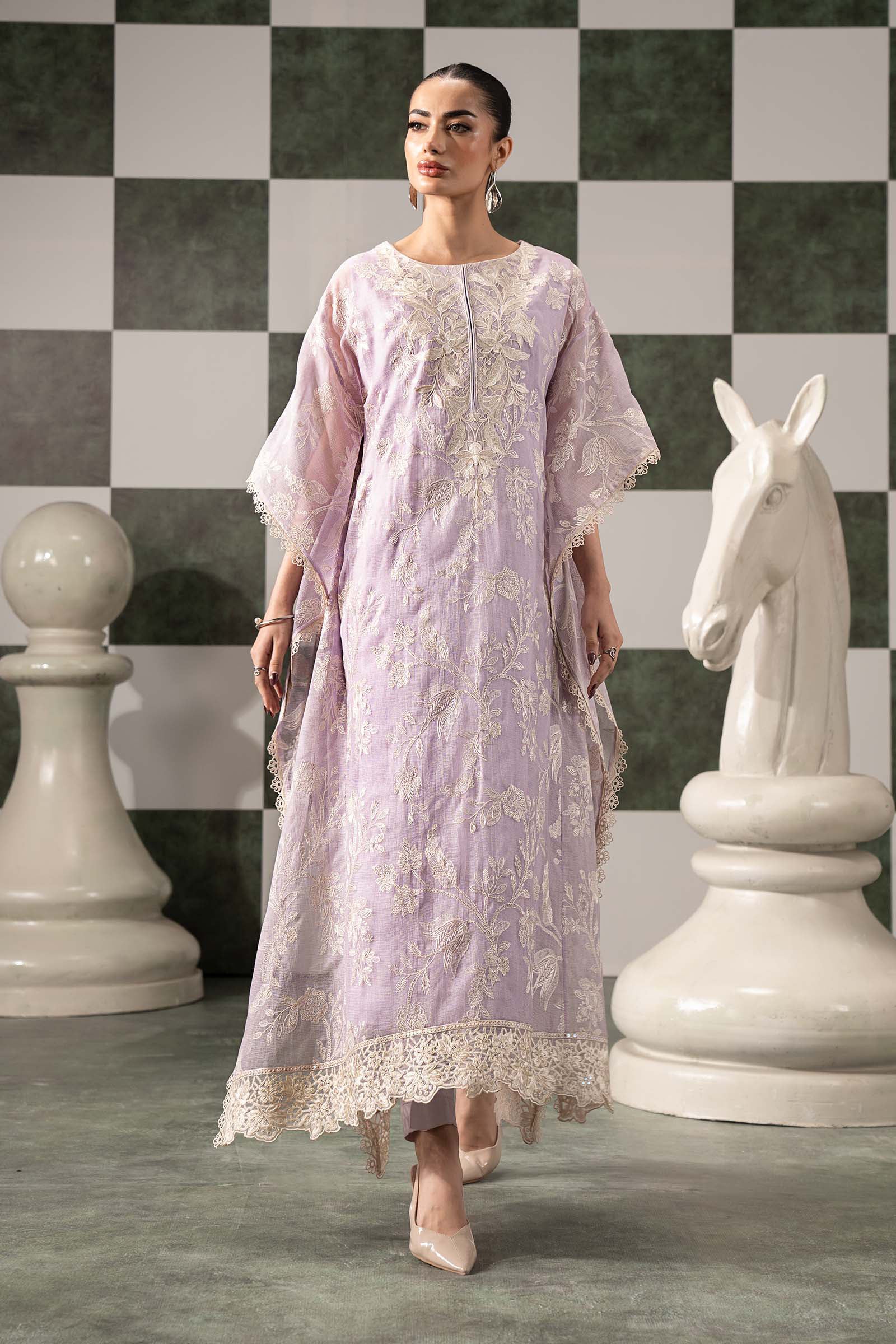 3 Piece Embroidered Cotton Net Suit - Image 5
