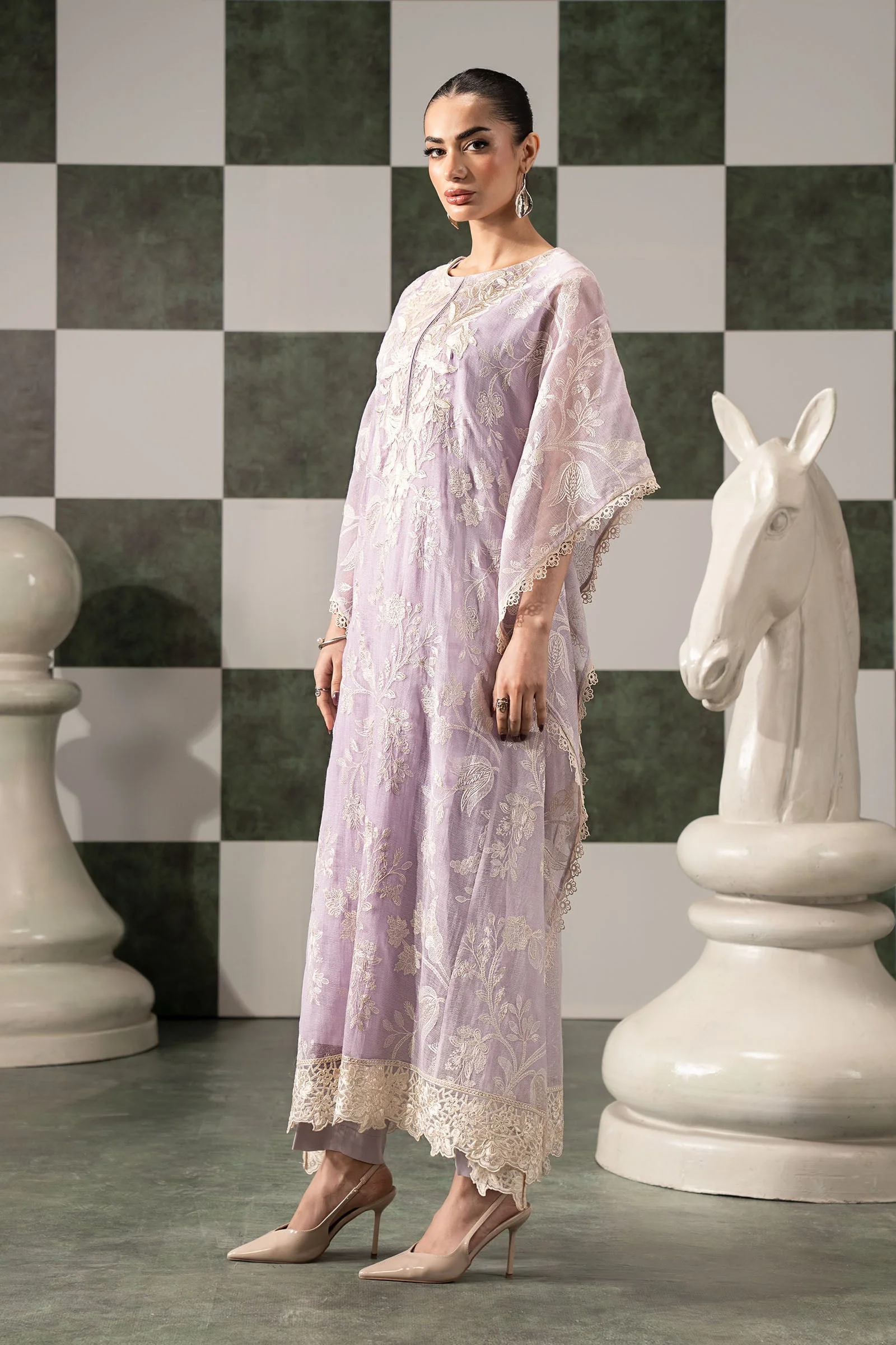 3 Piece Embroidered Cotton Net Suit - Image 6